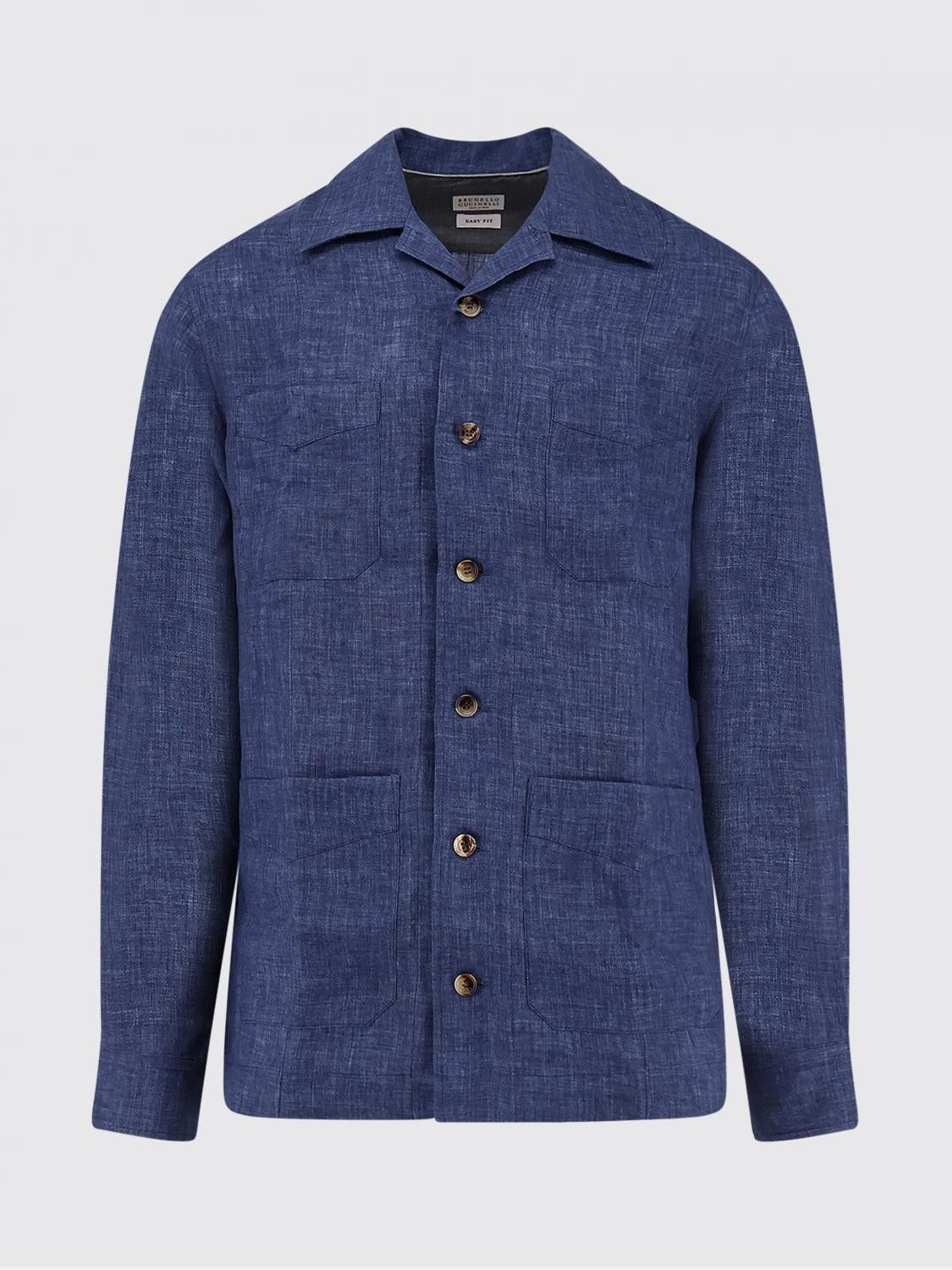 Brunello Cucinelli Brunello Cucinelli Shirt Men Blue Size US XL / EU 56 / 4 - 2 Thumbnail