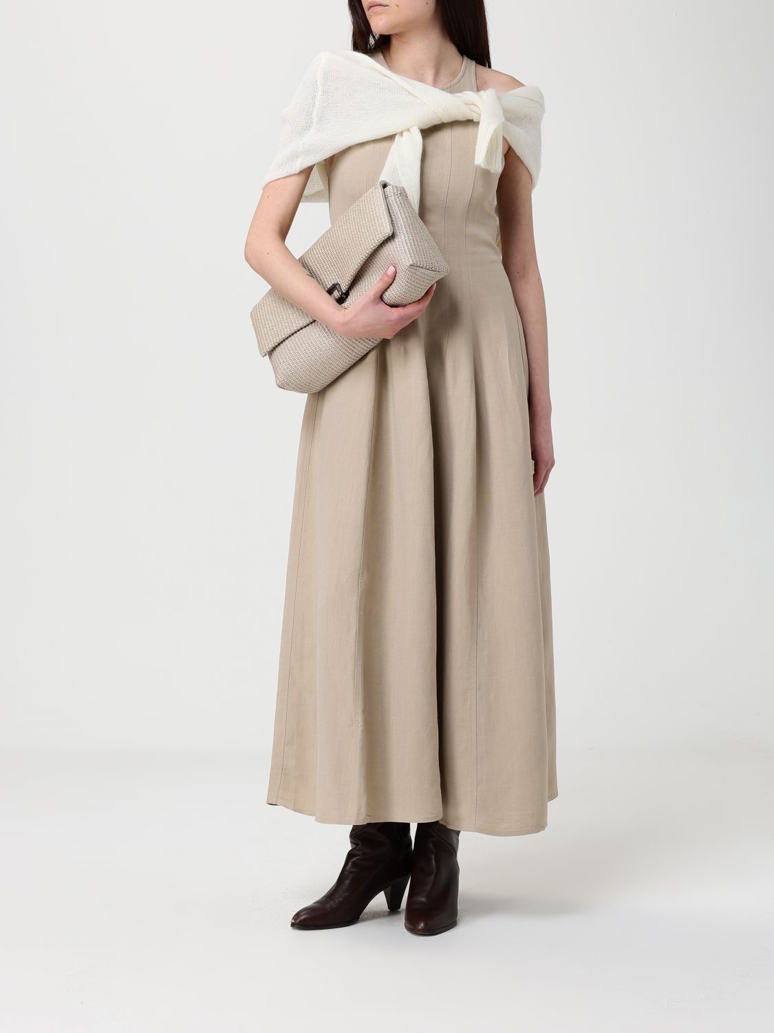 Brunello Cucinelli Brunello Cucinelli Dress Woman Beige Size M / US 6-8 / IT 42-44 - 2 Thumbnail