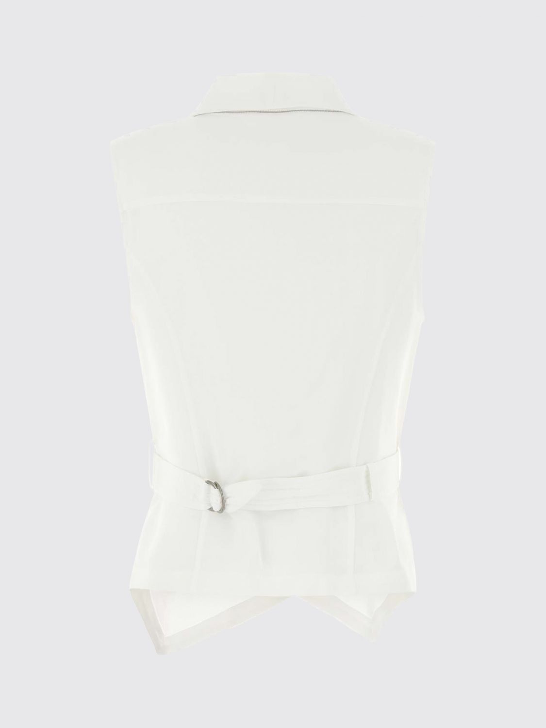 Brunello Cucinelli Brunello Cucinelli Waistcoat Woman White Size S / US 4 / IT 40 - 3 Thumbnail