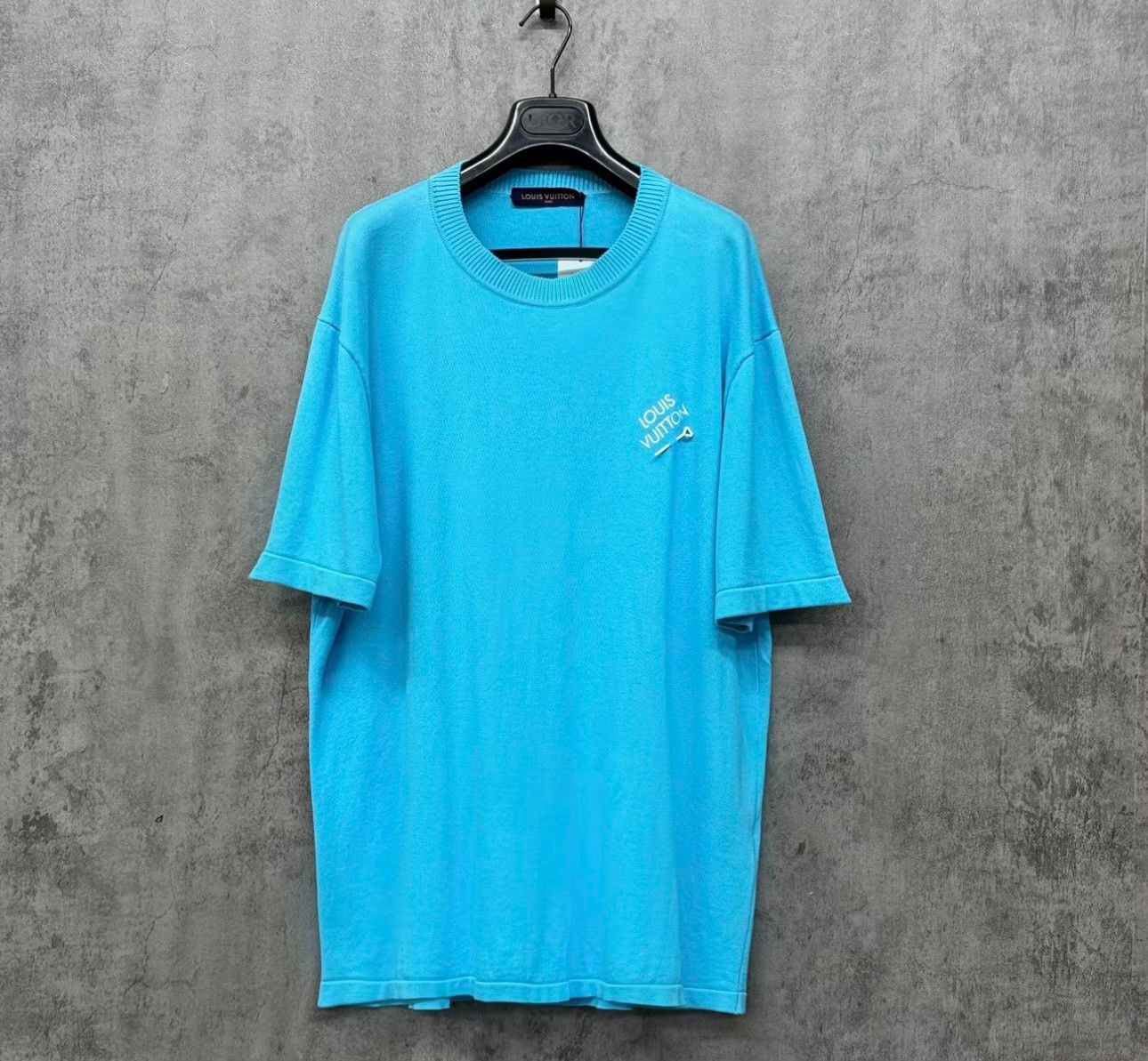 Louis Vuitton Louis Vuitton Blue Pin Logo Knit T-Shirt XXL Size US XXL / EU 58 / 5 - 2 Thumbnail