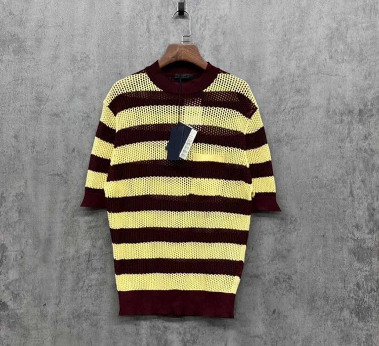 Prada Prada Striped Mesh Knit Top 48 Size US M / EU 48-50 / 2 - 2 Thumbnail