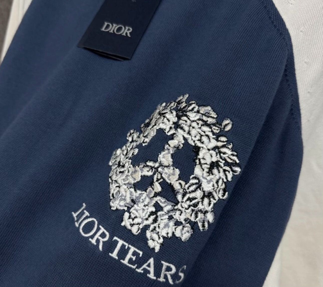 Dior Dior x Dior Tears Embroidered Knit Sweater XL Size US XL / EU 56 / 4 - 5 Thumbnail