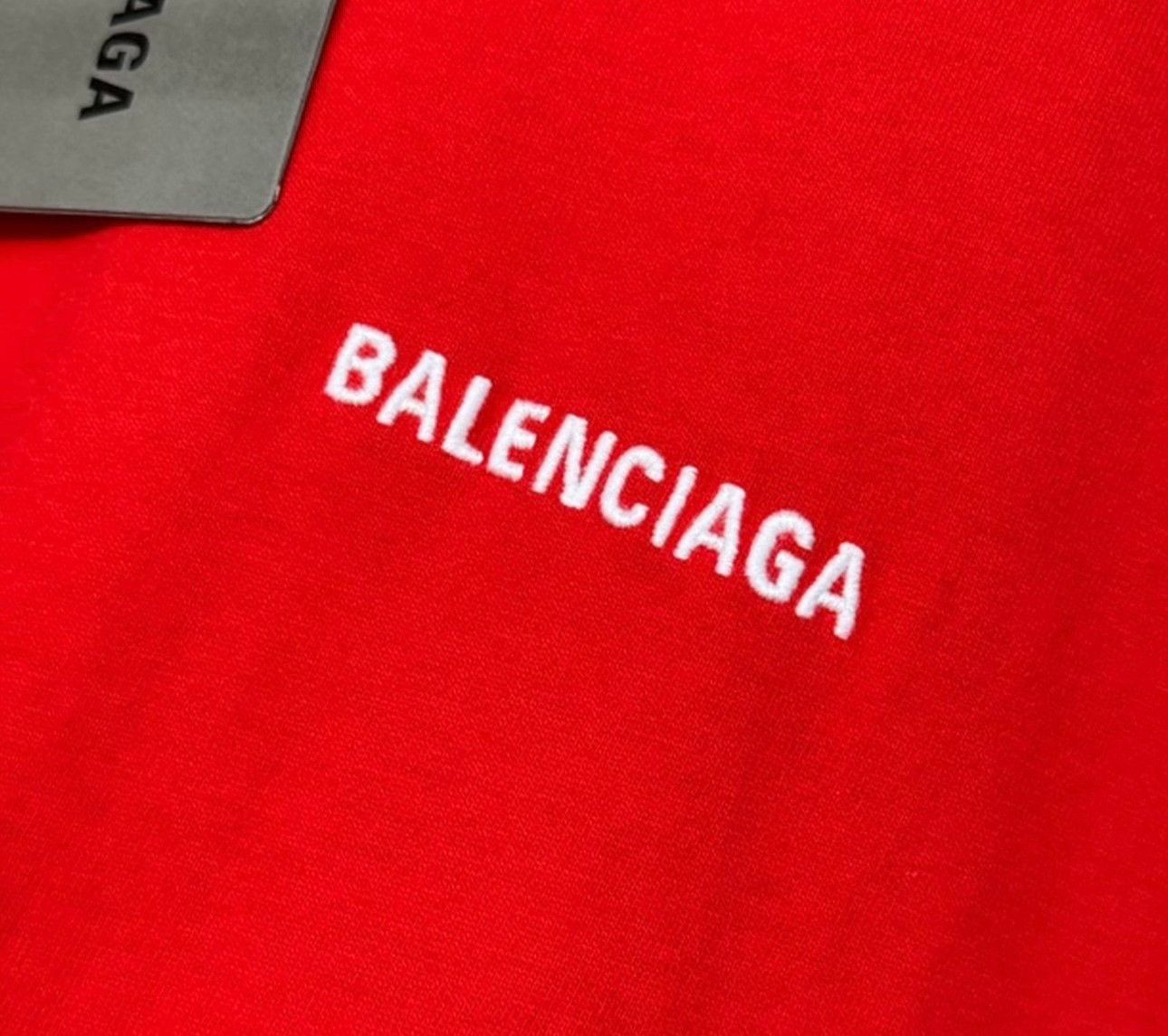 Balenciaga Balenciaga Embroidered Logo T-Shirt Red M Size US M / EU 48-50 / 2 - 5 Thumbnail
