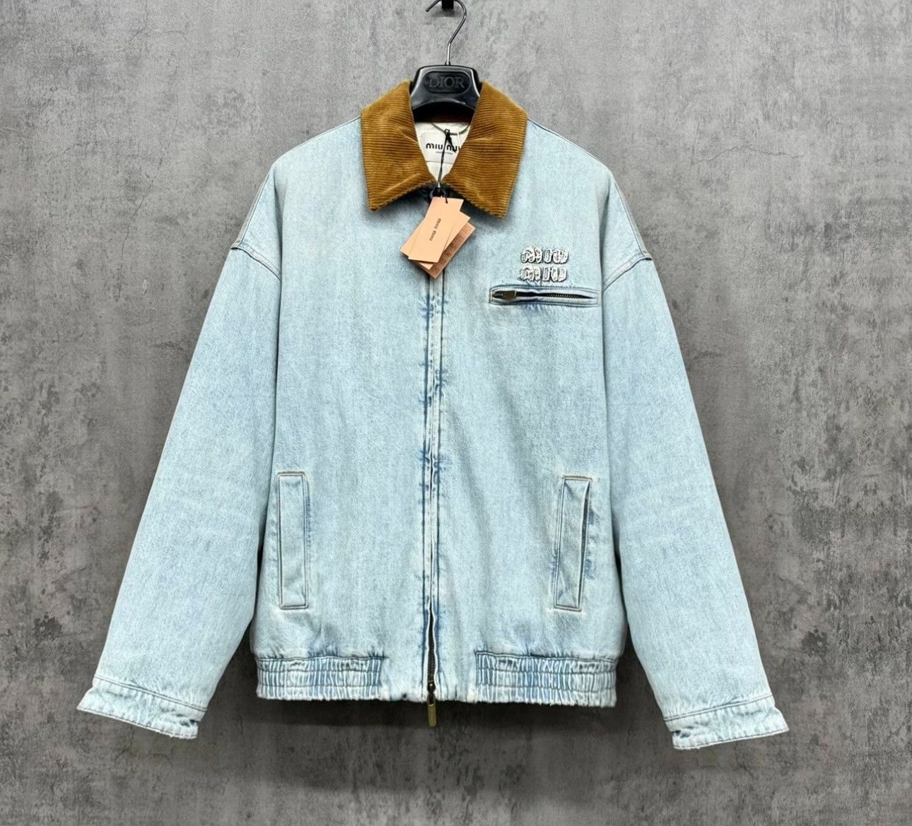 Miu Miu Miu Miu Corduroy Collar Denim Jacket IT 40 Size S / US 4 / IT 40 - 2 Thumbnail