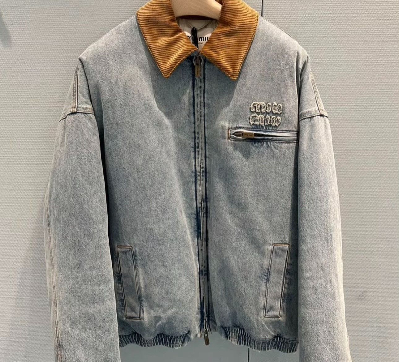 Miu Miu Miu Miu Corduroy Collar Denim Jacket IT 40 Size S / US 4 / IT 40 - 6 Thumbnail
