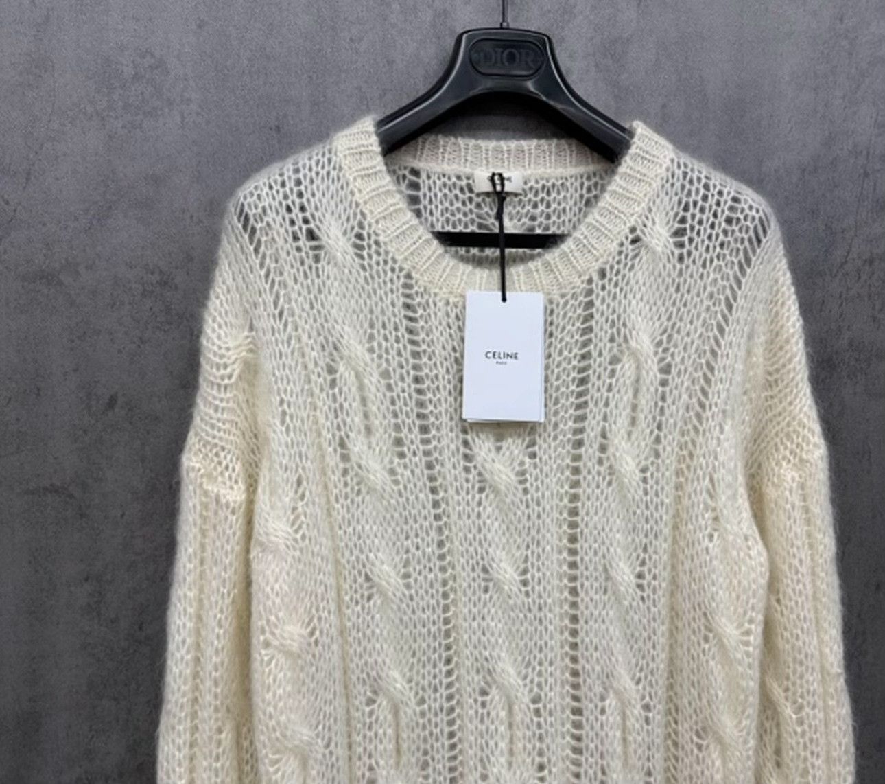 Celine CELINE Mohair Cable Knit Sweater XS Size XS / US 0-2 / IT 36-38 - 3 Thumbnail
