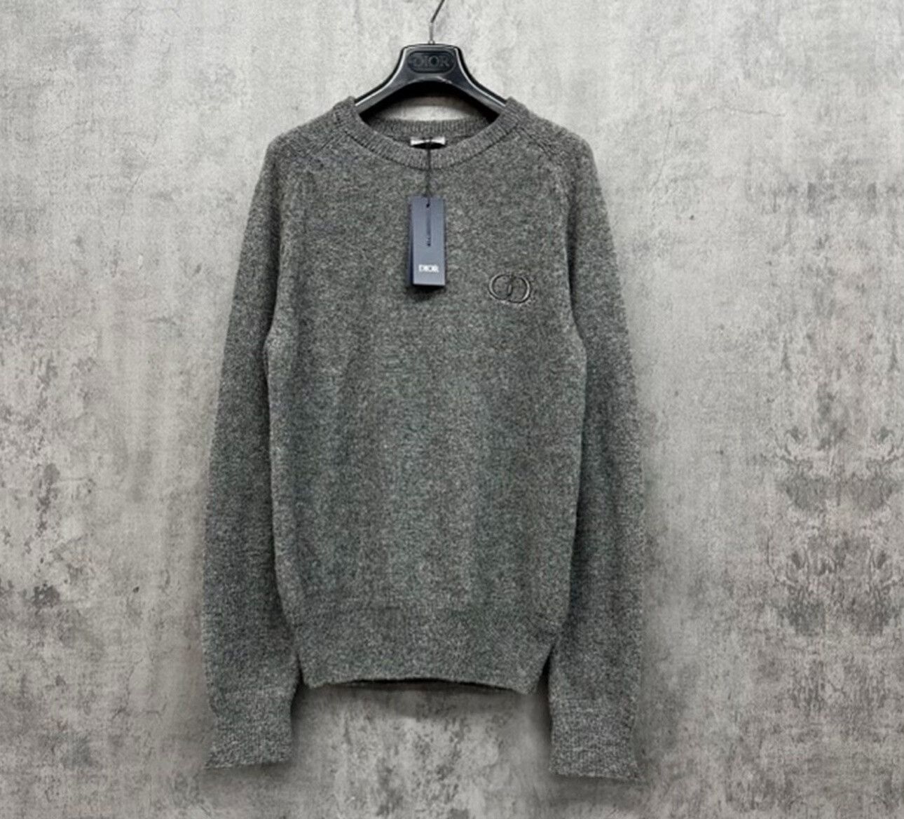 Dior Dior Embroidered Logo Wool Sweater Gray L Size US L / EU 52-54 / 3 - 2 Thumbnail