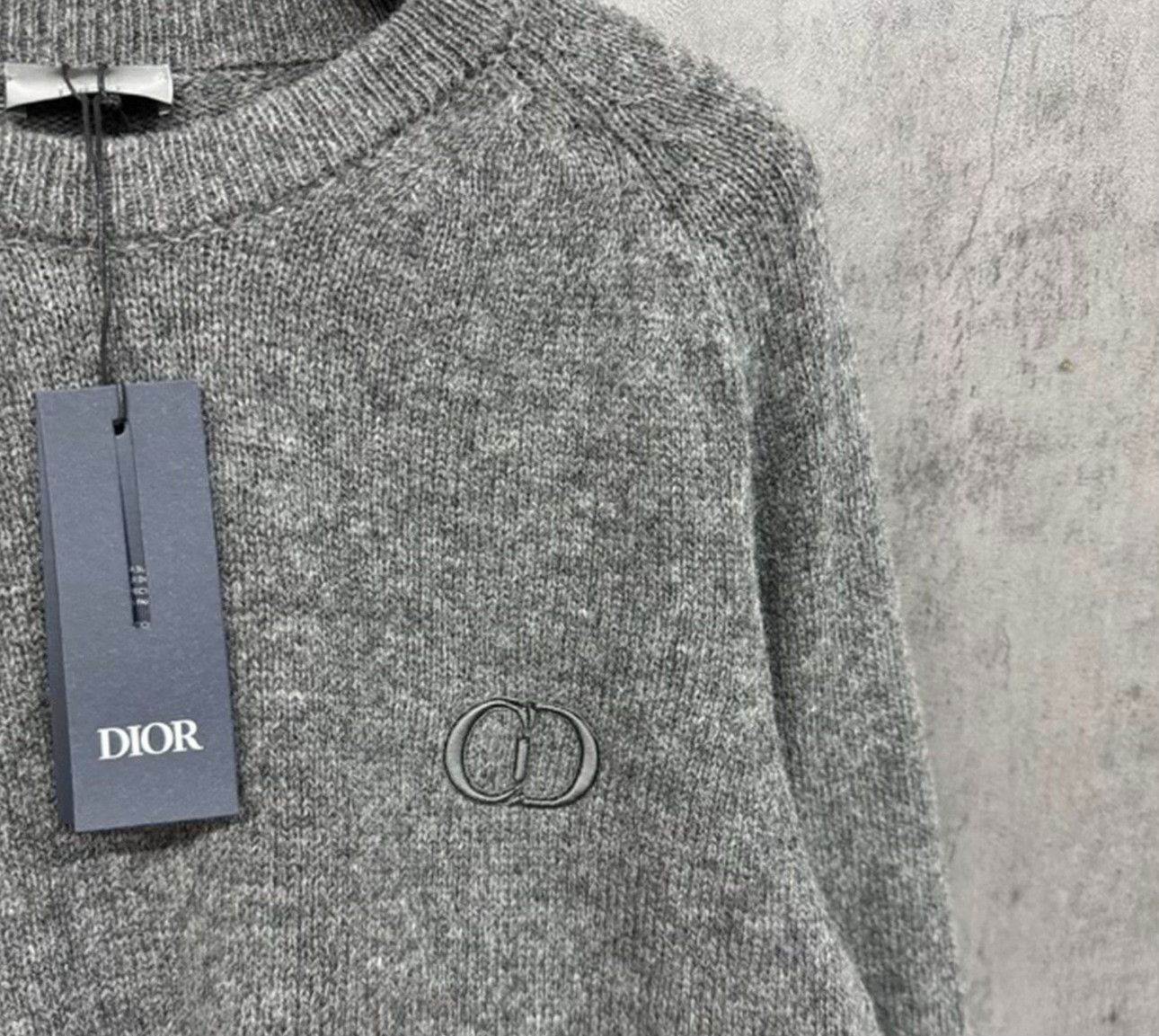 Dior Dior Embroidered Logo Wool Sweater Gray L Size US L / EU 52-54 / 3 - 3 Thumbnail
