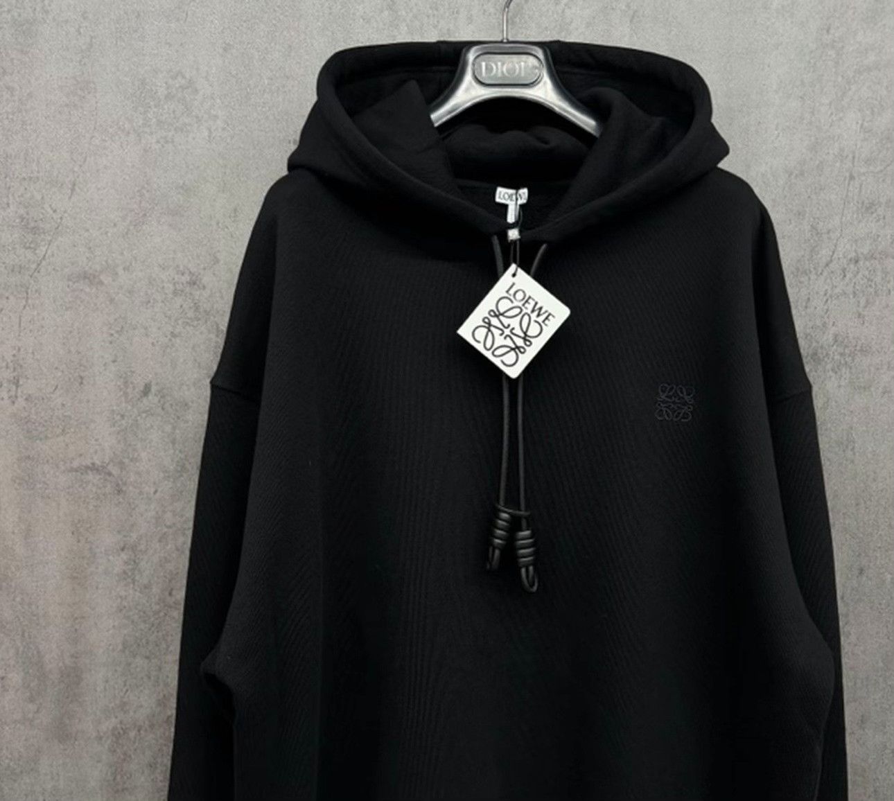 Loewe Loewe Embroidered Logo Leather String Hoodie XL Size US XL / EU 56 / 4 - 3 Thumbnail