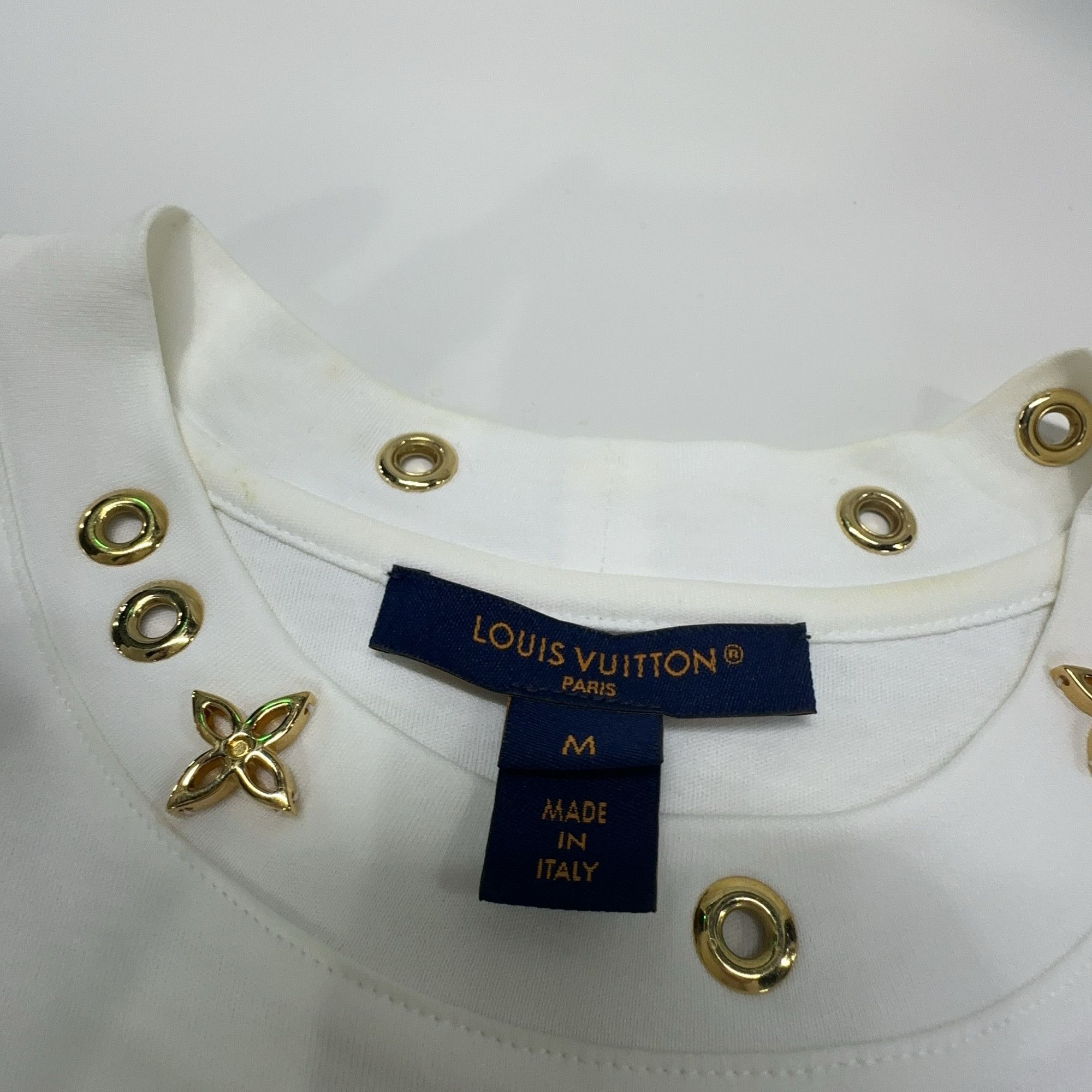 Louis Vuitton Louis Vuitton Gold Eyelet Collar T-Shirt M Size M / US 6-8 / IT 42-44 - 3 Thumbnail