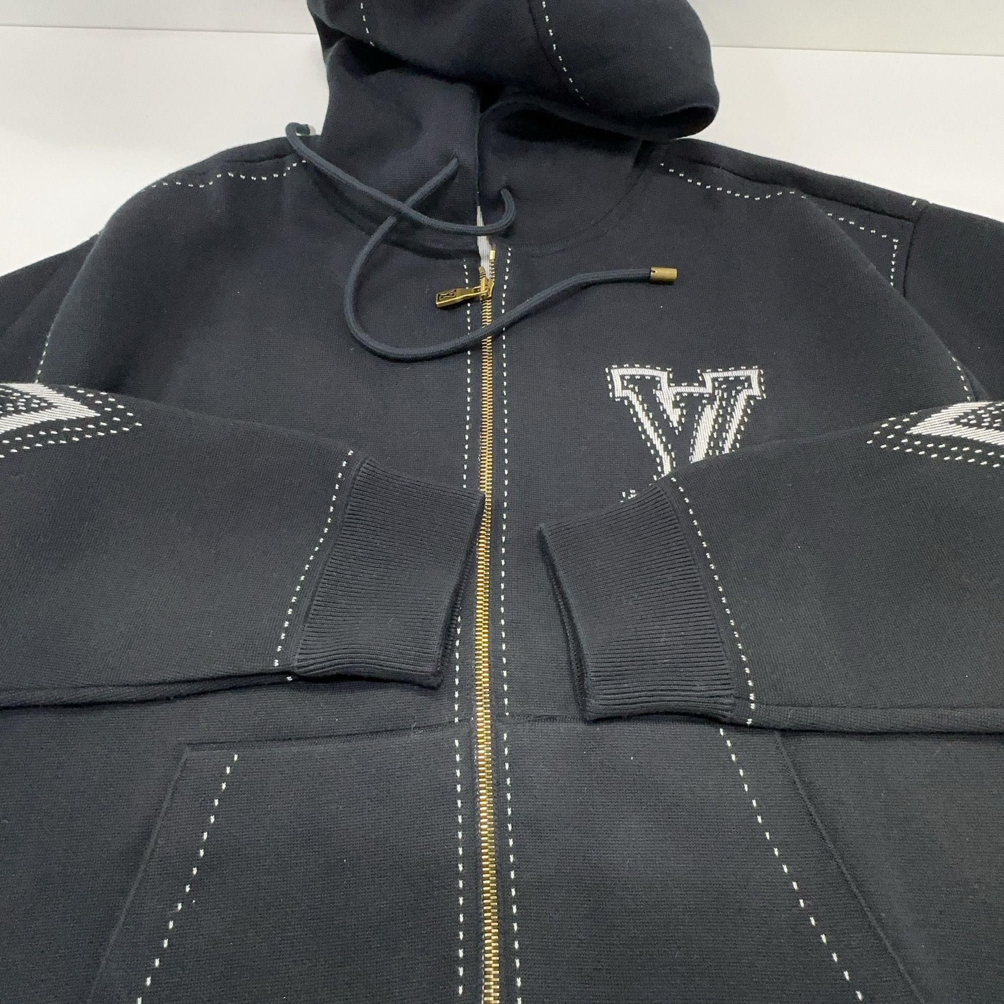 Louis Vuitton Louis Vuitton Logo Intarsia Zip Hoodie M Size US M / EU 48-50 / 2 - 6 Thumbnail