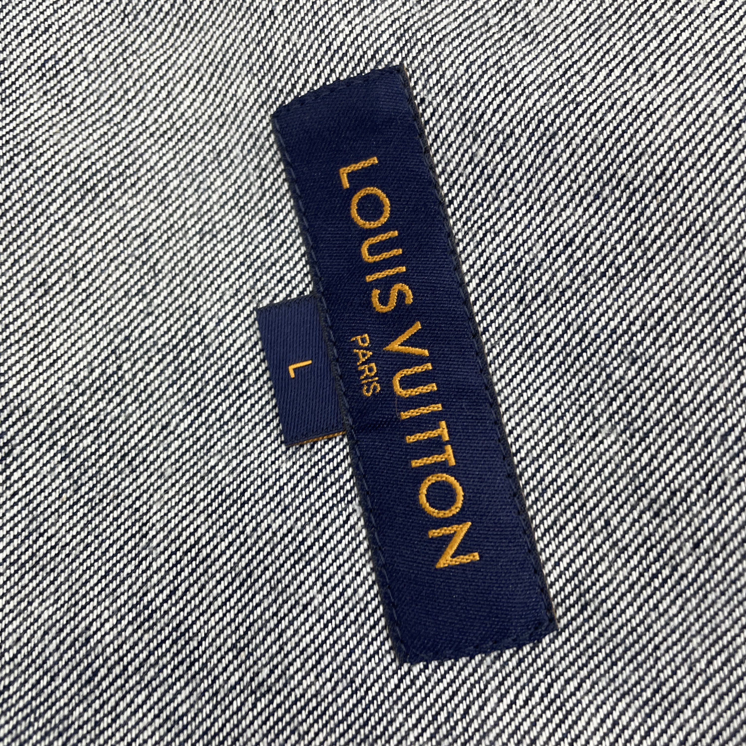 Louis Vuitton Louis Vuitton Leaf Print Denim Baseball Shirt Size L Size US L / EU 52-54 / 3 - 3 Thumbnail