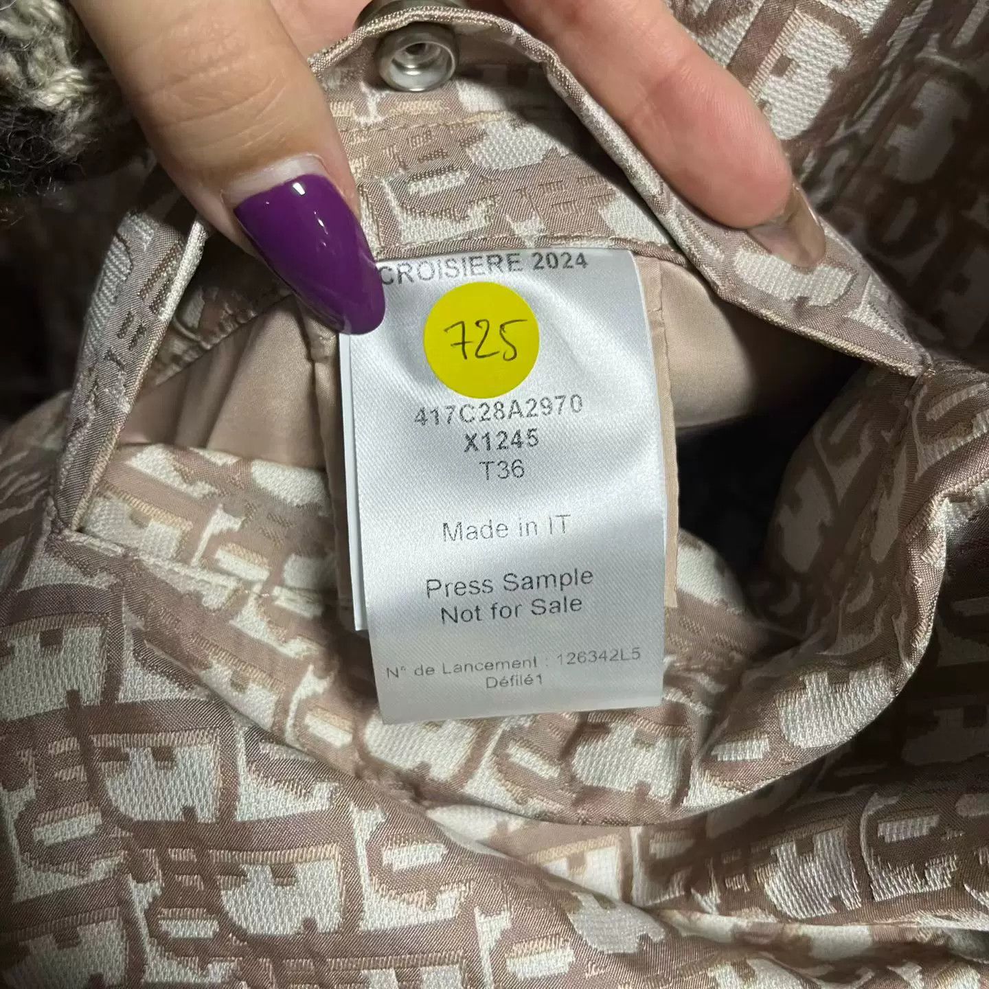 Dior Dior Beige Logo Print Zip Jacket Size M / US 6-8 / IT 42-44 - 3 Thumbnail