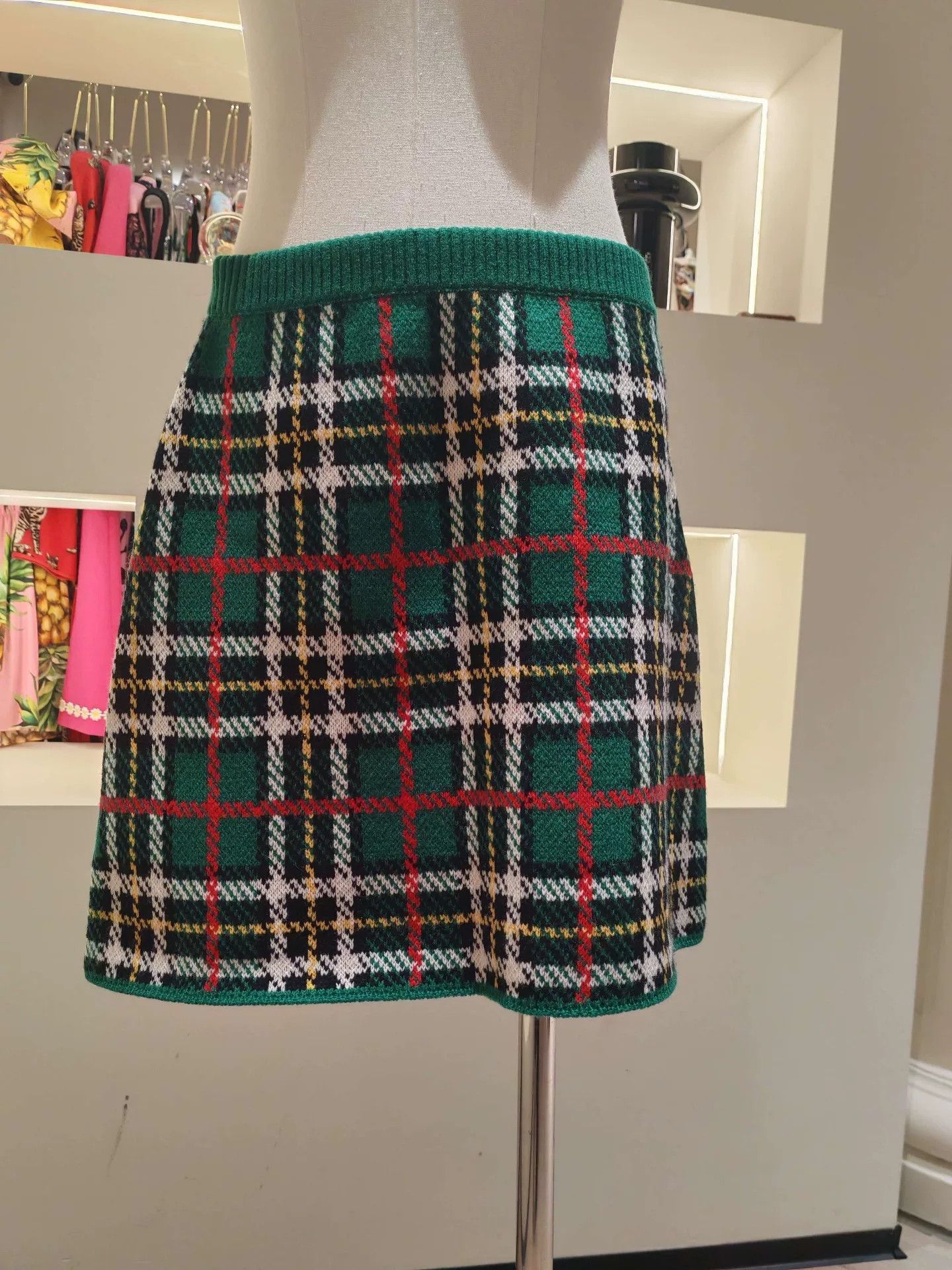 Miu Miu Miu Miu Green Checkered Knit Suit Size M / US 6-8 / IT 42-44 - 4 Thumbnail
