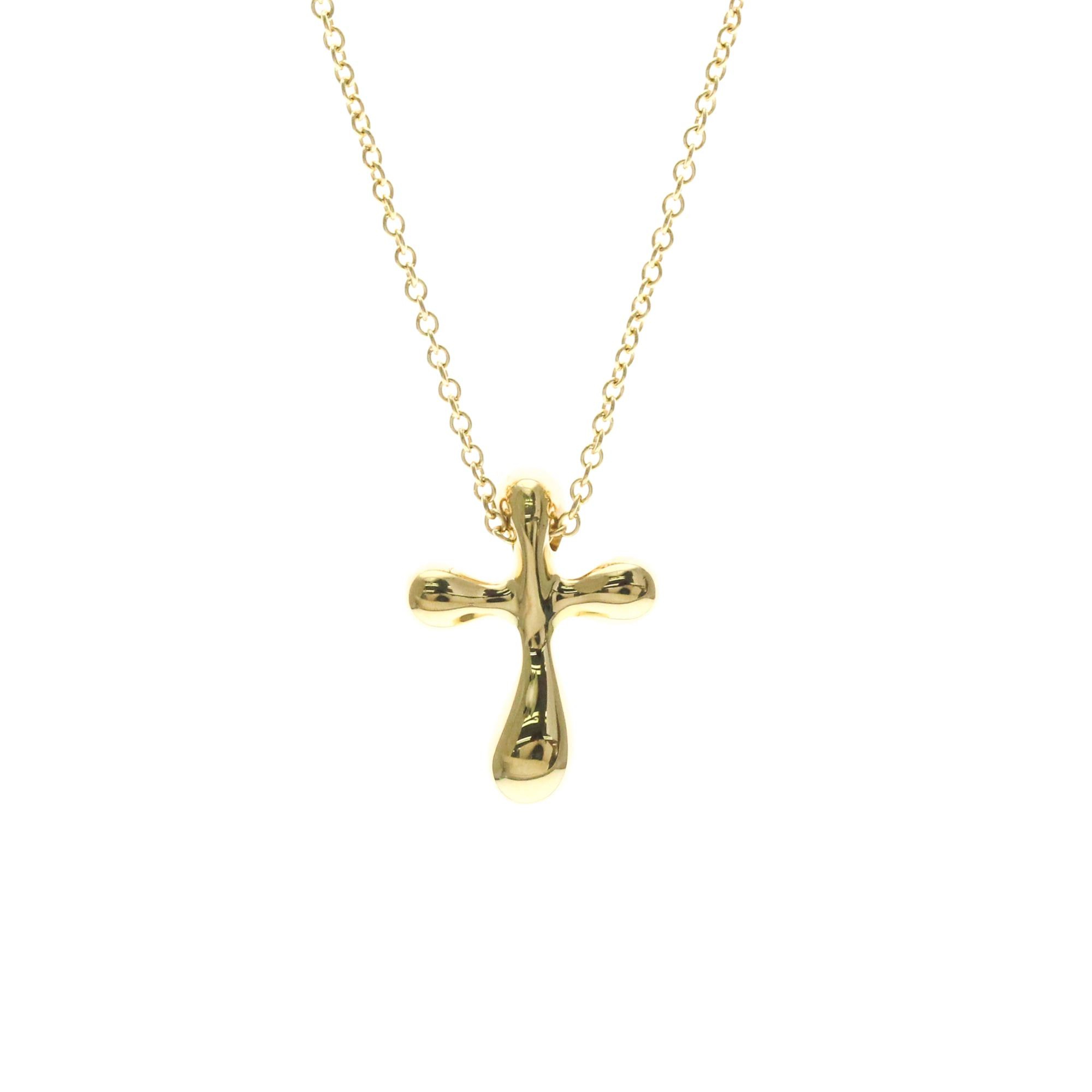 Tiffany & Co. Tiffany Small Cross Necklace Yellow Gold (18K) No Stone Men,Women Fashion Pendant Necklace (Gold) Size ONE SIZE - 2 Thumbnail