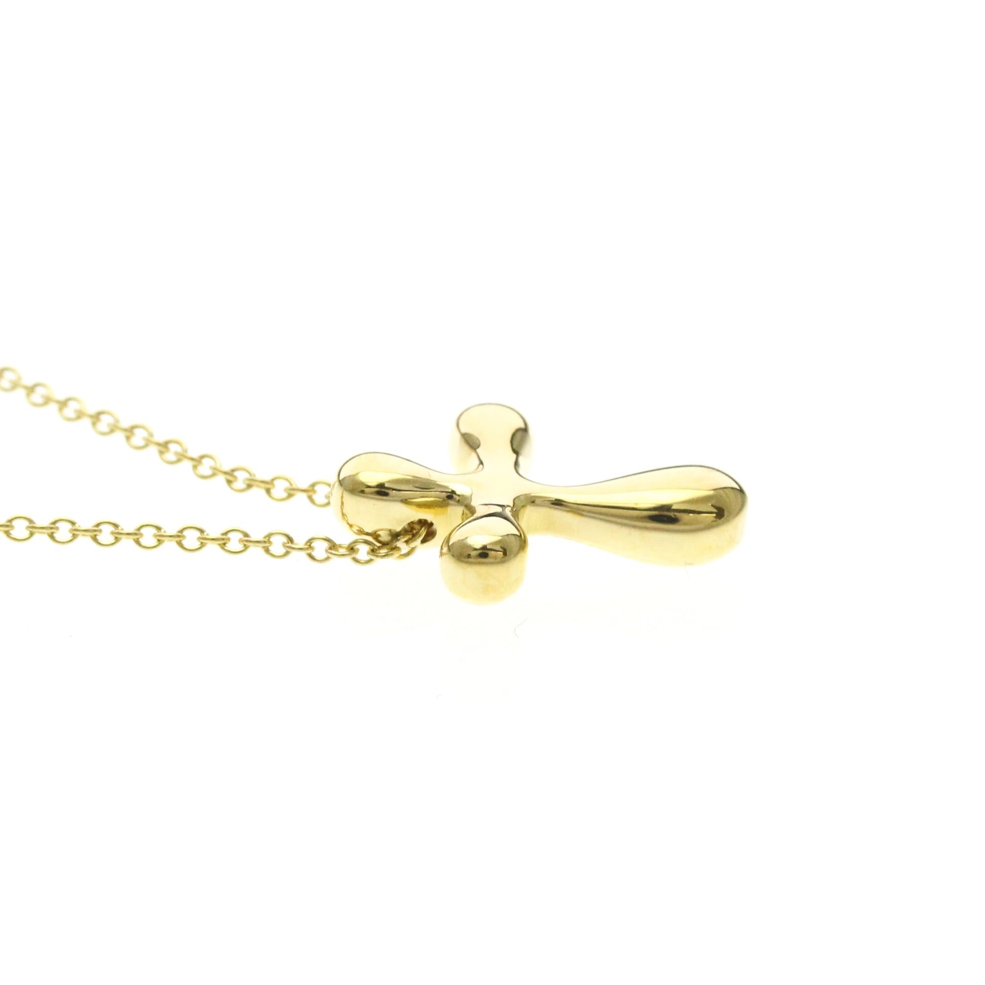 Tiffany & Co. Tiffany Small Cross Necklace Yellow Gold (18K) No Stone Men,Women Fashion Pendant Necklace (Gold) Size ONE SIZE - 5 Thumbnail