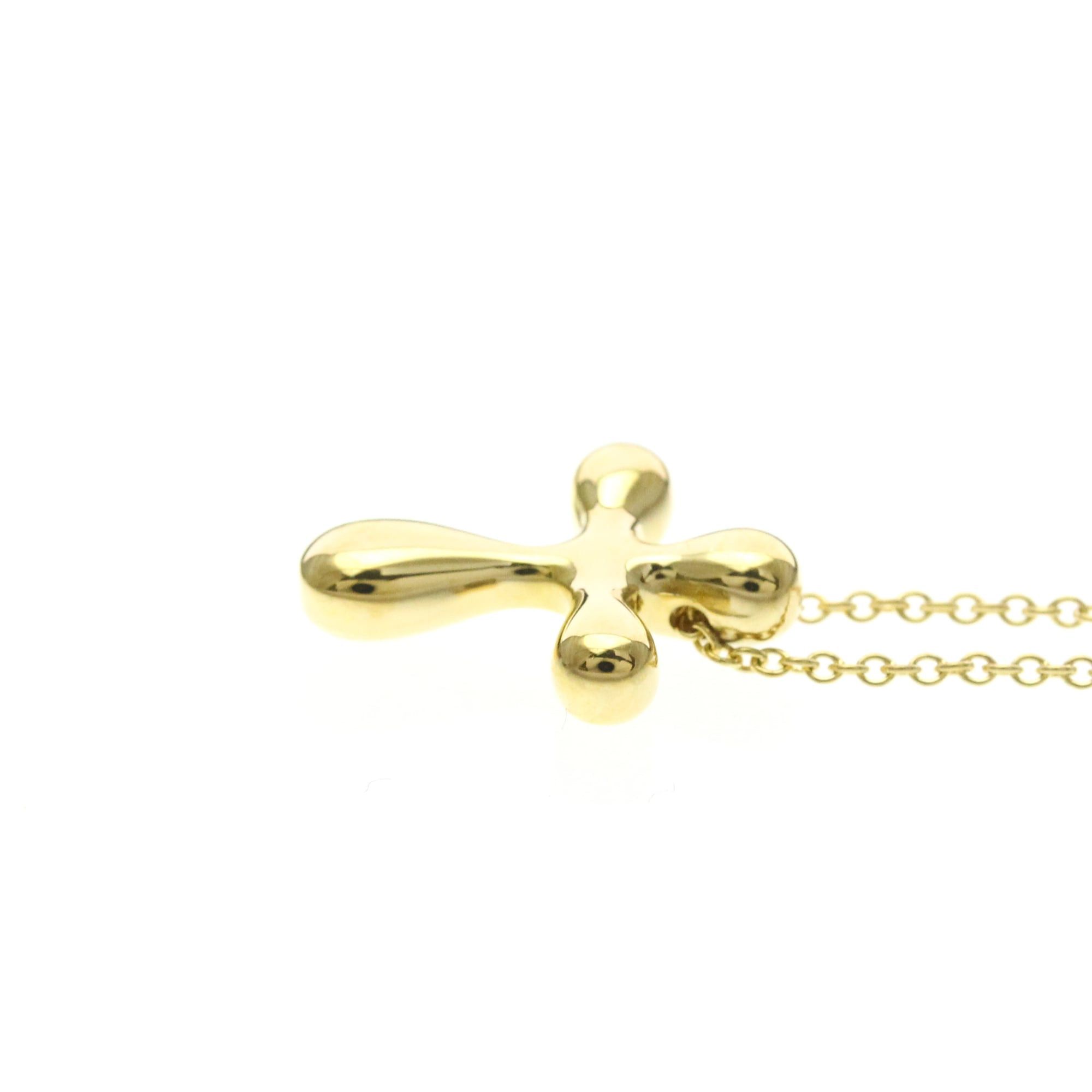 Tiffany & Co. Tiffany Small Cross Necklace Yellow Gold (18K) No Stone Men,Women Fashion Pendant Necklace (Gold) Size ONE SIZE - 3 Thumbnail