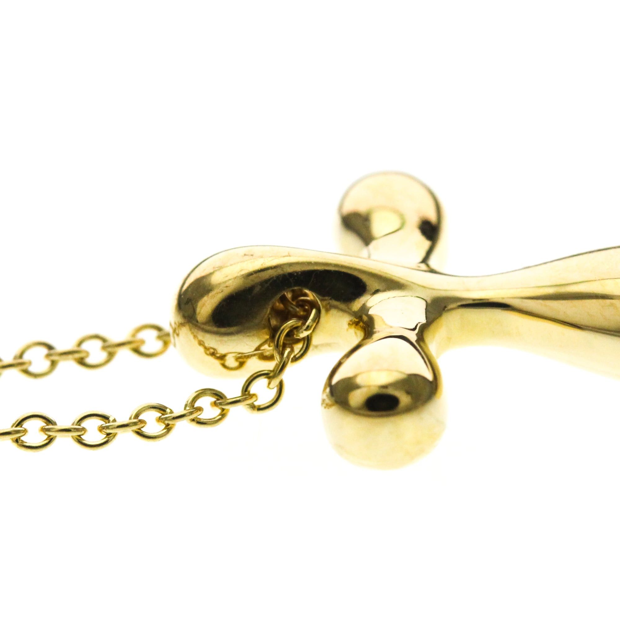 Tiffany & Co. Tiffany Small Cross Necklace Yellow Gold (18K) No Stone Men,Women Fashion Pendant Necklace (Gold) Size ONE SIZE - 7 Thumbnail