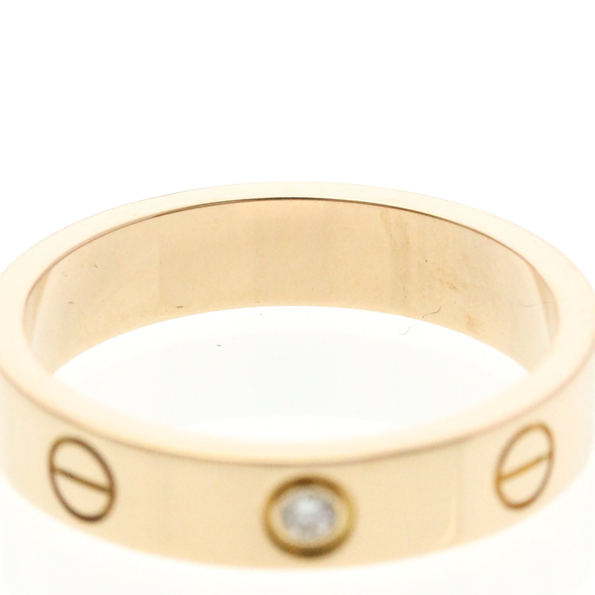 Cartier Cartier Mini Love Ring With 1 Diamond Pink Gold (18K) Fashion Diamond Band Ring Pink Gold Size ONE SIZE - 5 Thumbnail