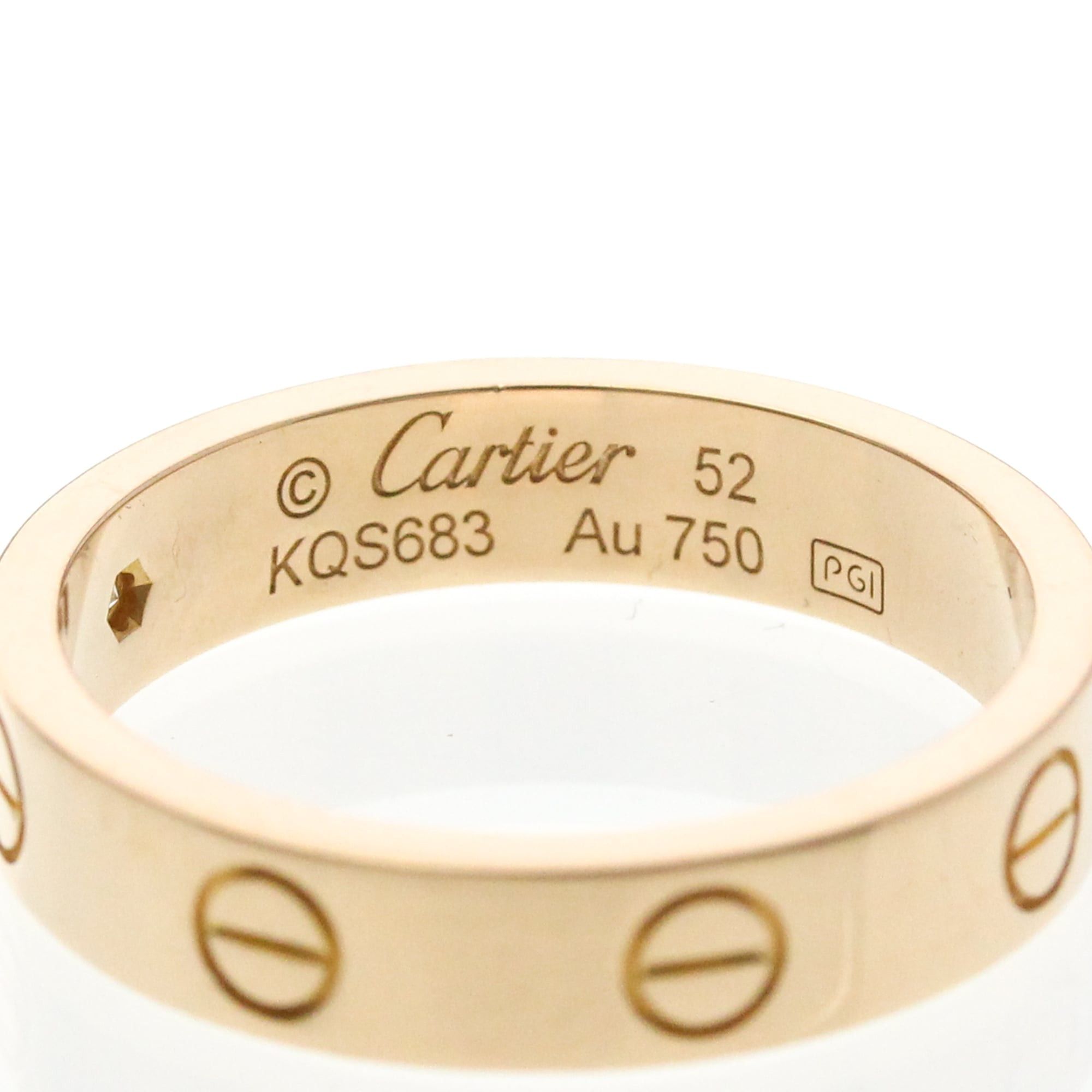 Cartier Cartier Mini Love Ring With 1 Diamond Pink Gold (18K) Fashion Diamond Band Ring Pink Gold Size ONE SIZE - 6 Thumbnail