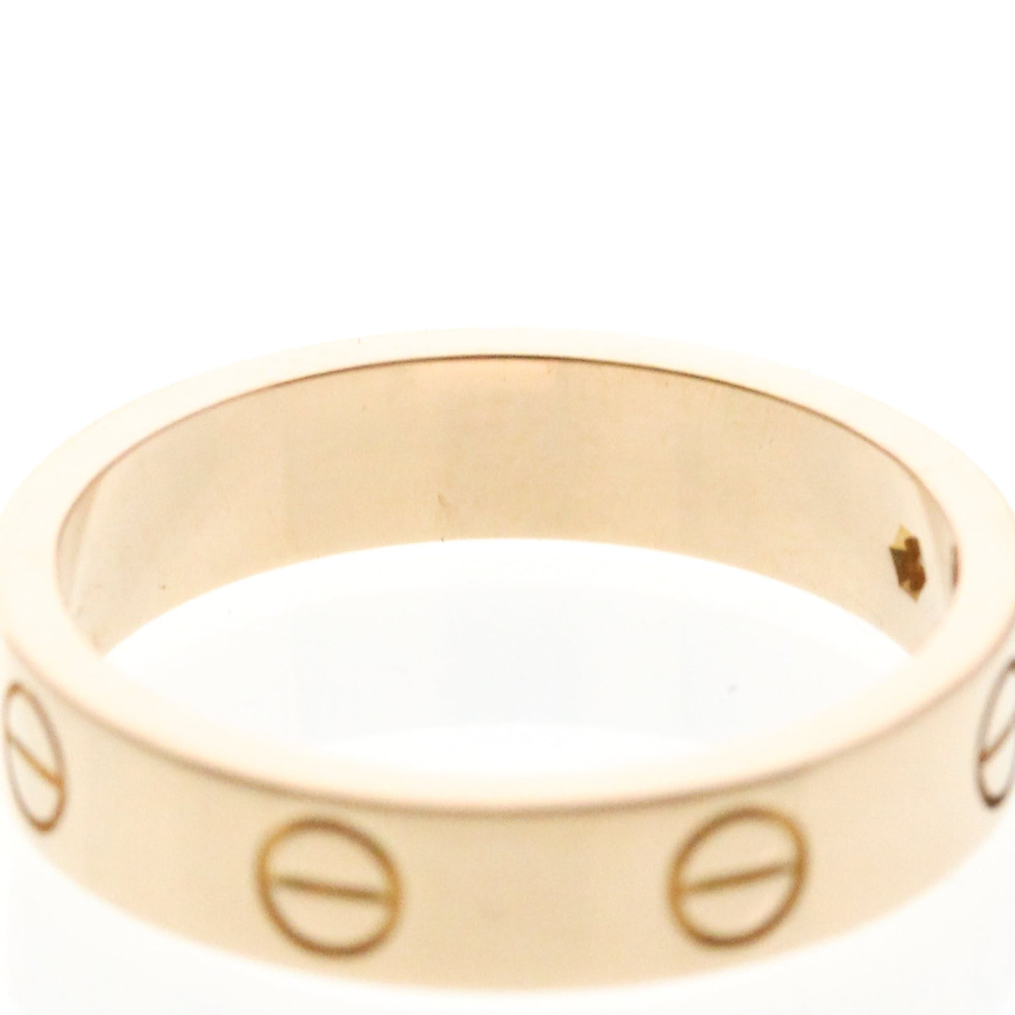 Cartier Cartier Mini Love Ring With 1 Diamond Pink Gold (18K) Fashion Diamond Band Ring Pink Gold Size ONE SIZE - 7 Thumbnail