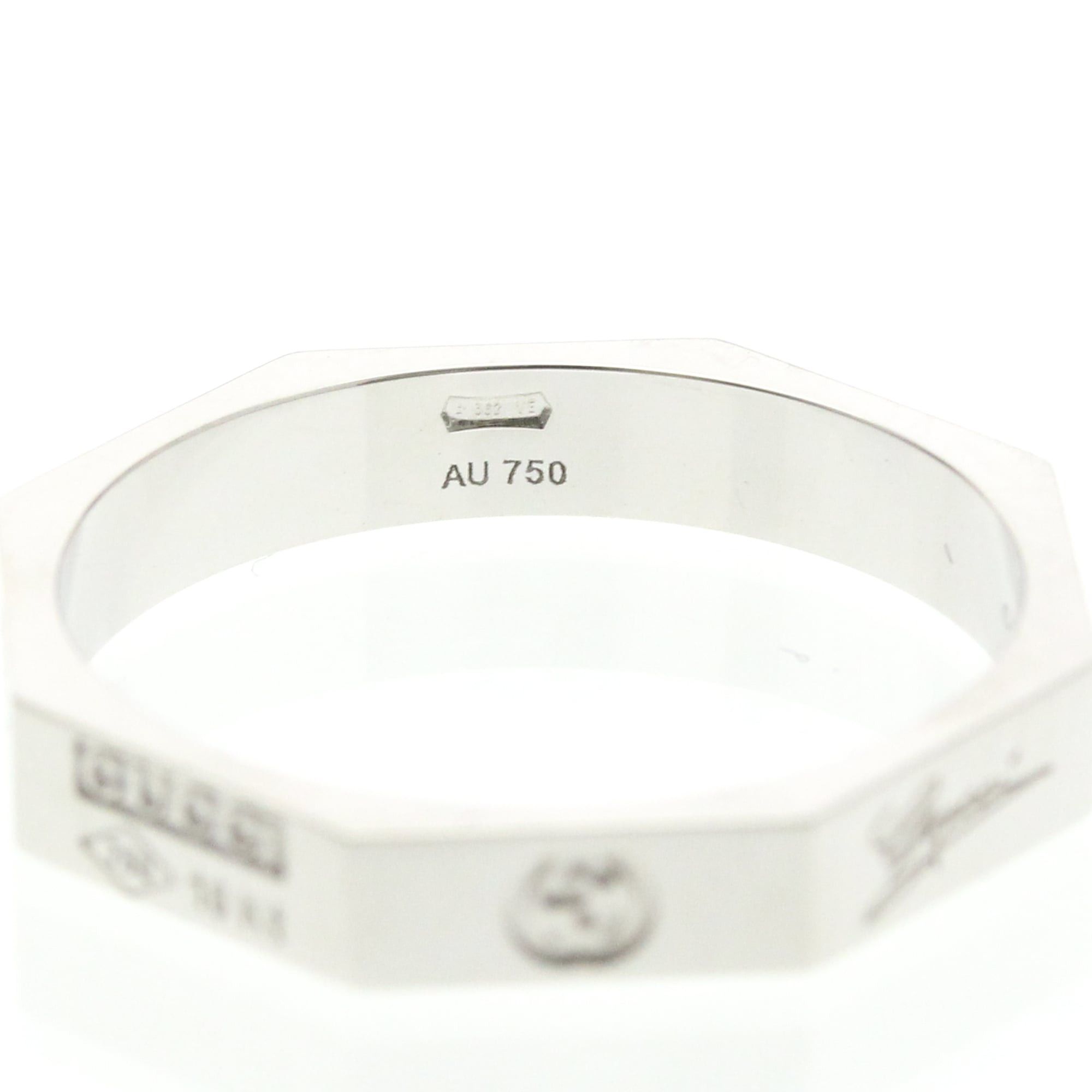 Gucci Gucci Octagonal Ring White Gold (18K) Fashion No Stone Band Ring Silver Size ONE SIZE - 6 Thumbnail