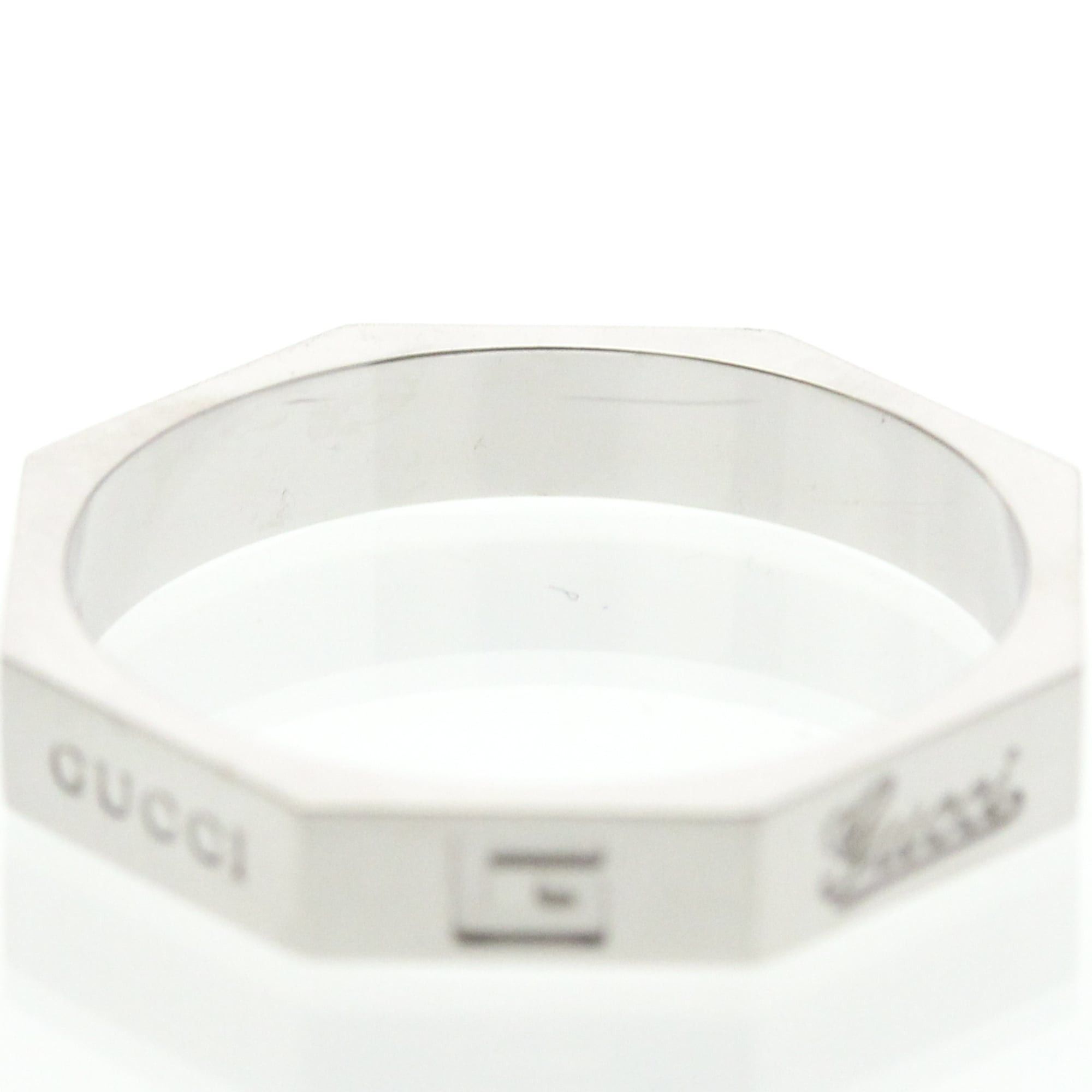 Gucci Gucci Octagonal Ring White Gold (18K) Fashion No Stone Band Ring Silver Size ONE SIZE - 8 Thumbnail