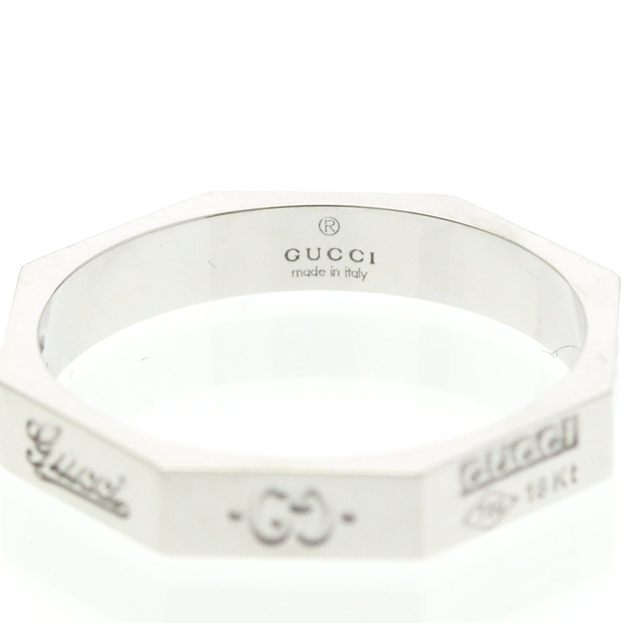 Gucci Gucci Octagonal Ring White Gold (18K) Fashion No Stone Band Ring Silver Size ONE SIZE - 5 Thumbnail