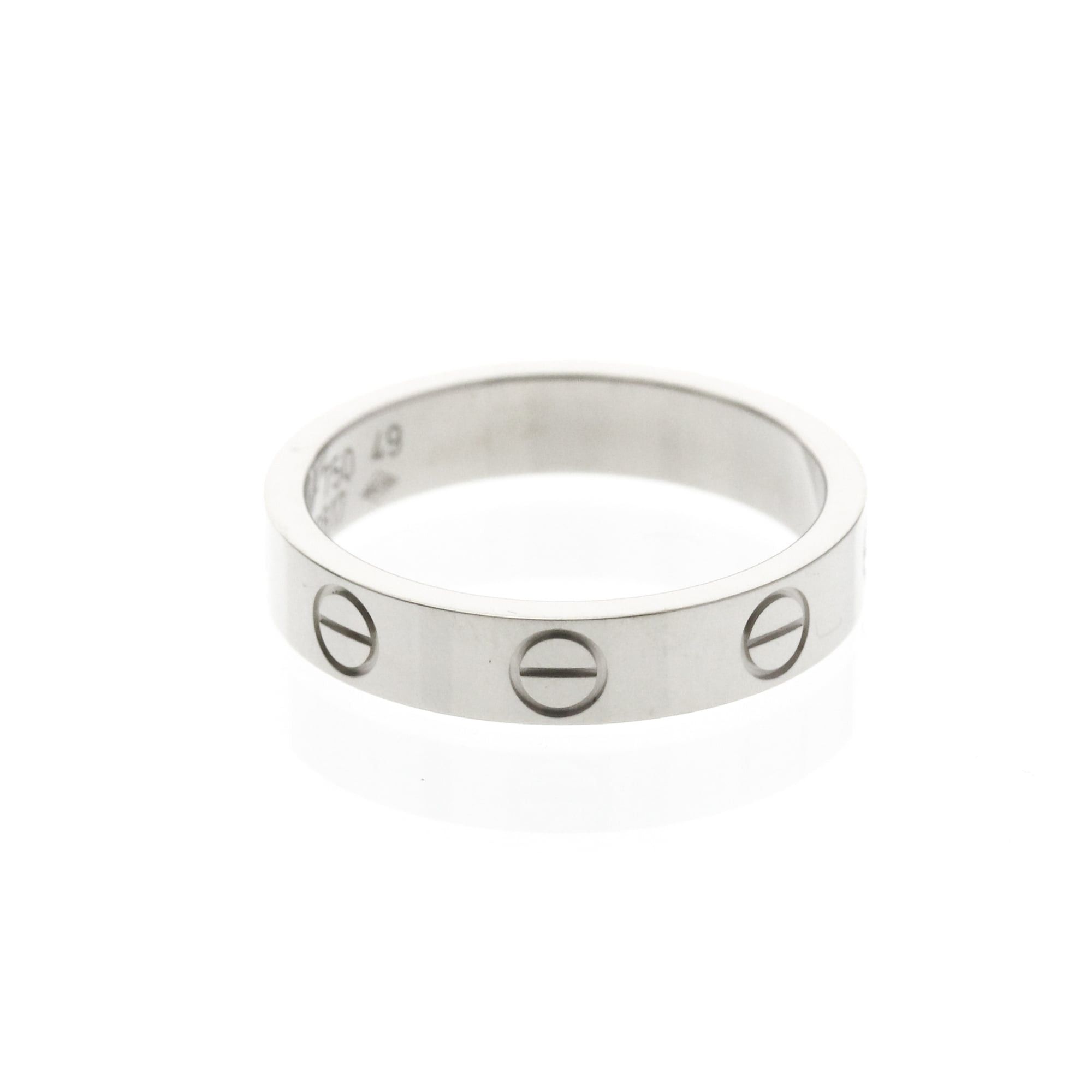Cartier Cartier Mini Love Ring White Gold (18K) Fashion No Stone Band Ring Silver Size ONE SIZE - 4 Thumbnail