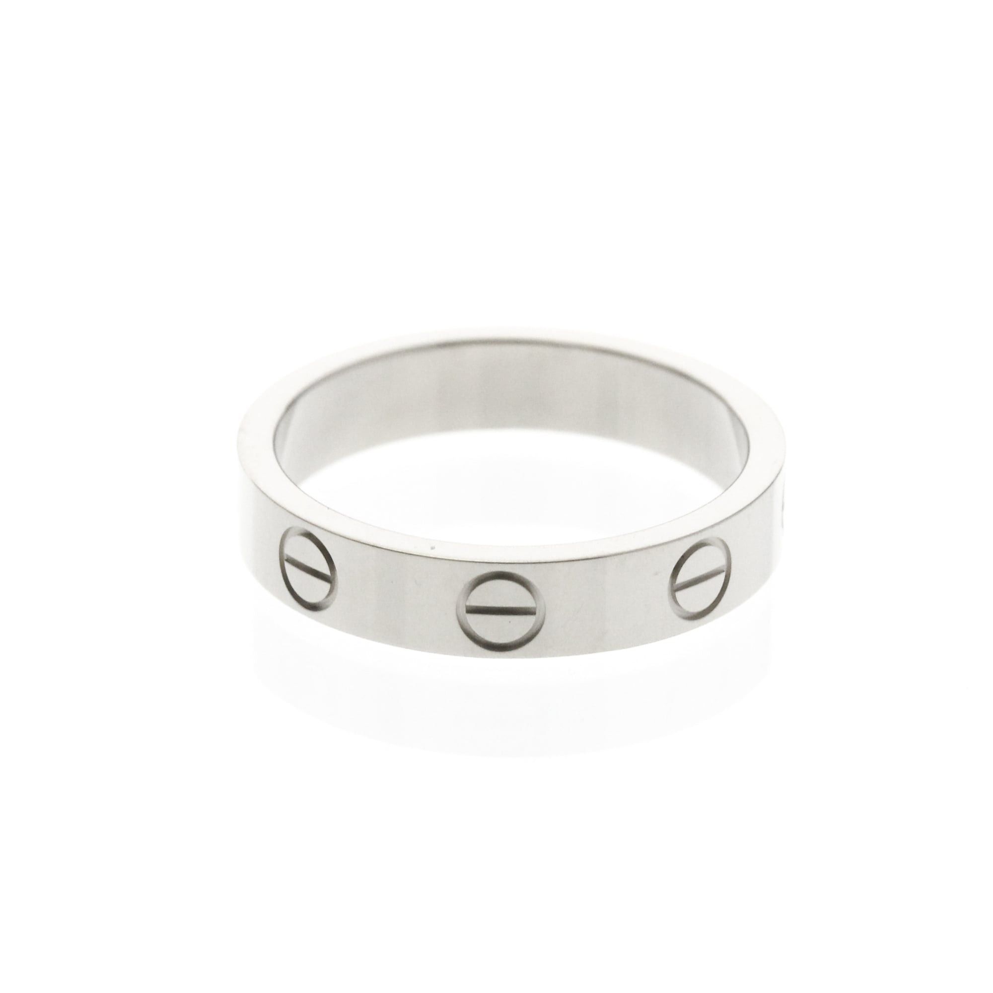 Cartier Cartier Mini Love Ring White Gold (18K) Fashion No Stone Band Ring Silver Size ONE SIZE - 3 Thumbnail