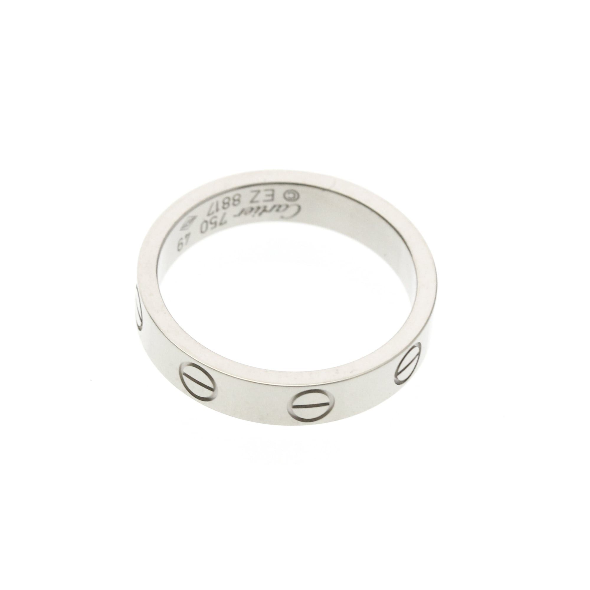 Cartier Cartier Mini Love Ring White Gold (18K) Fashion No Stone Band Ring Silver Size ONE SIZE - 9 Thumbnail