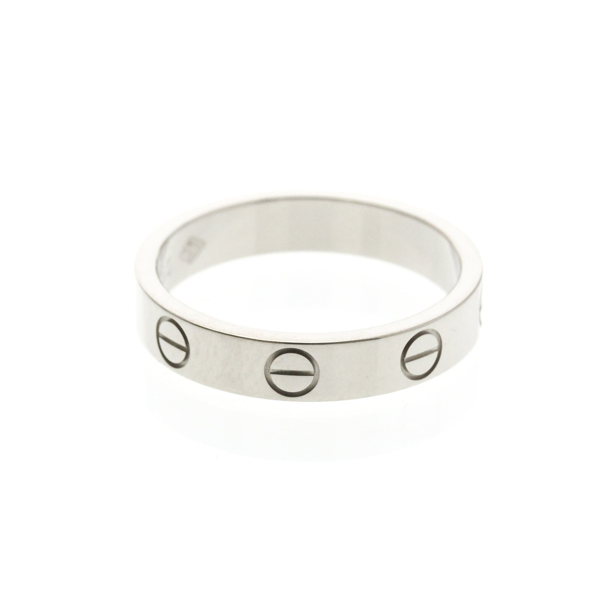 Cartier Cartier Mini Love Ring White Gold (18K) Fashion No Stone Band Ring Silver Size ONE SIZE - 3 Thumbnail