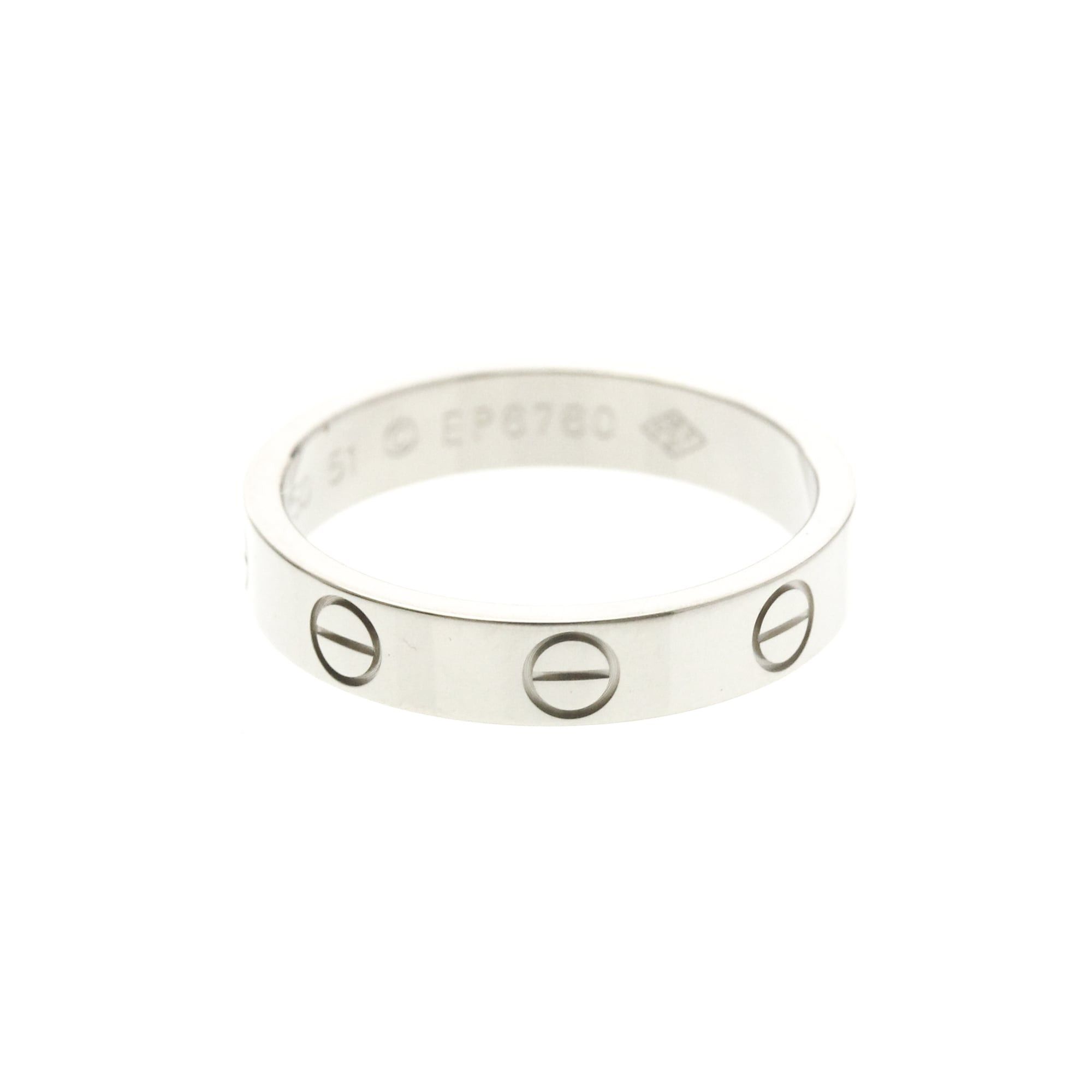 Cartier Cartier Mini Love Ring White Gold (18K) Fashion No Stone Band Ring Silver Size ONE SIZE - 4 Thumbnail