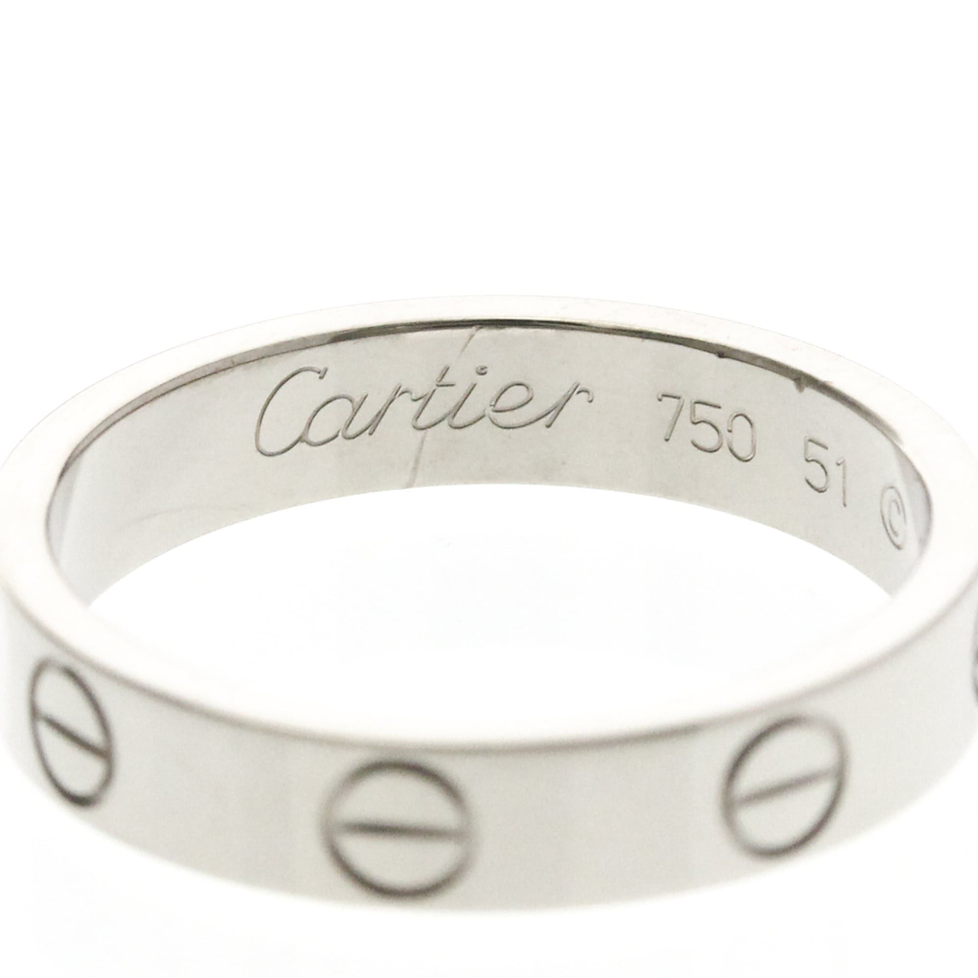 Cartier Cartier Mini Love Ring White Gold (18K) Fashion No Stone Band Ring Silver Size ONE SIZE - 5 Thumbnail