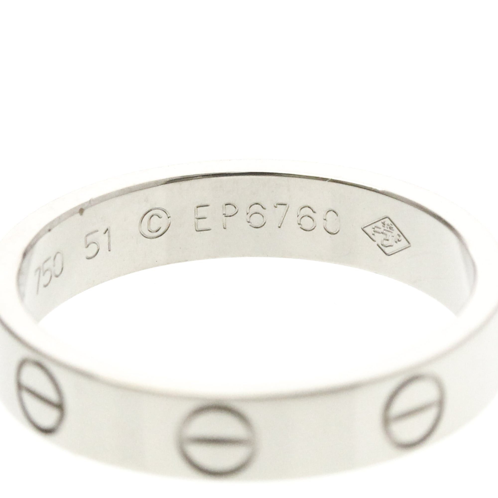 Cartier Cartier Mini Love Ring White Gold (18K) Fashion No Stone Band Ring Silver Size ONE SIZE - 6 Thumbnail