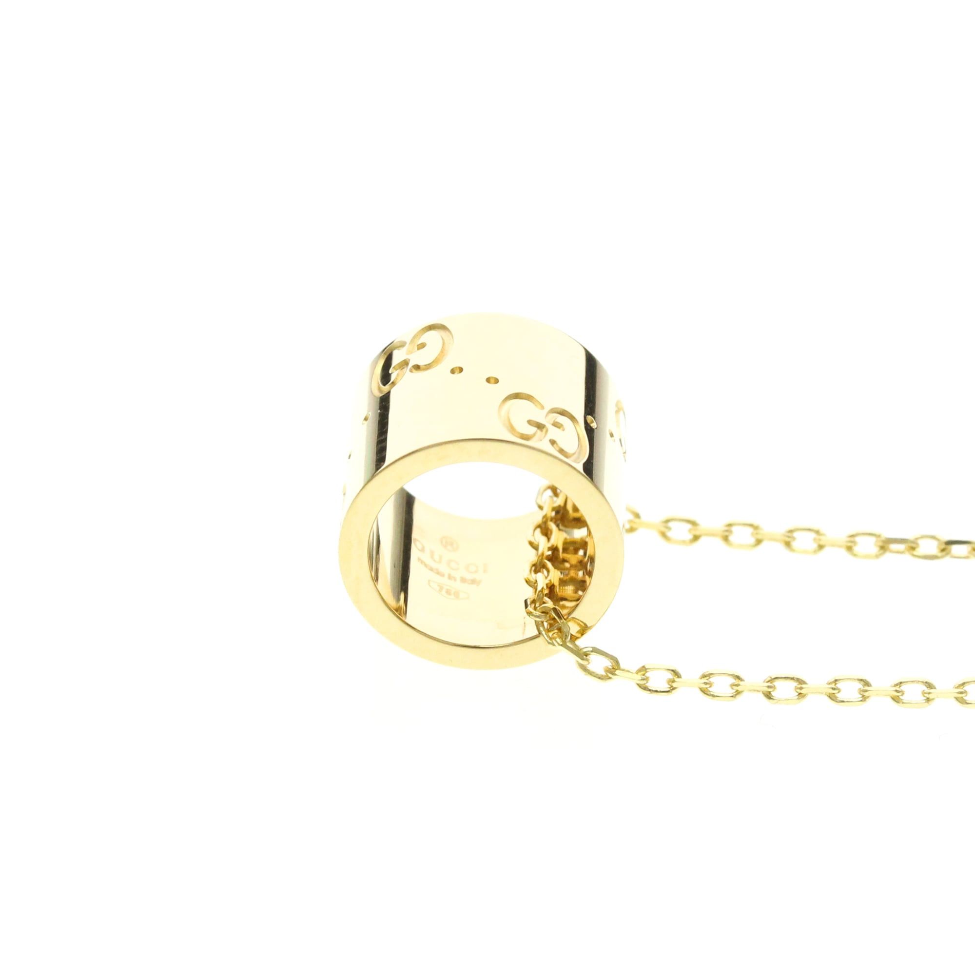 Gucci Gucci Icon Necklace Yellow Gold (18K) No Stone Women,Men Fashion Pendant Necklace (Gold) Size ONE SIZE - 2 Thumbnail
