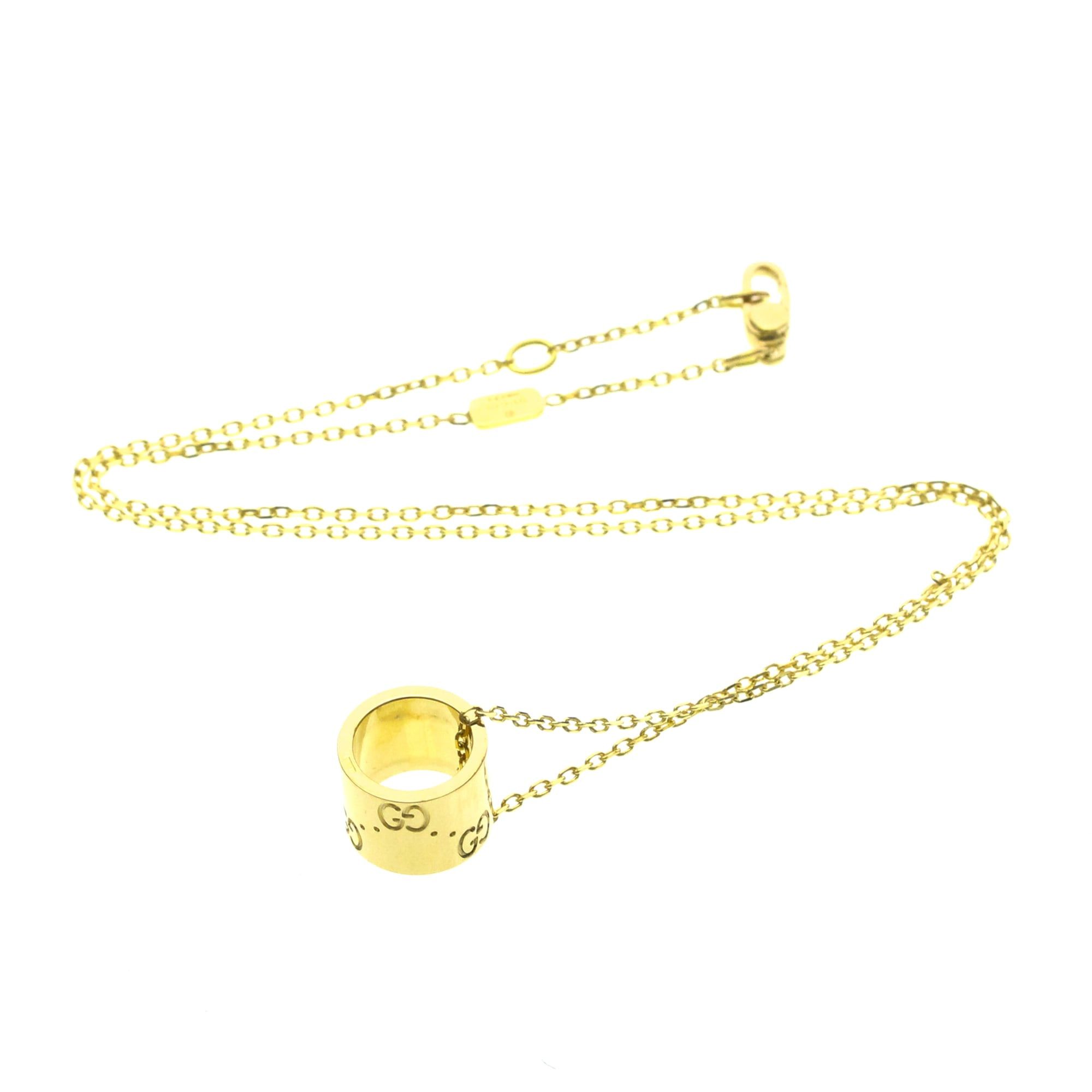 Gucci Gucci Icon Necklace Yellow Gold (18K) No Stone Women,Men Fashion Pendant Necklace (Gold) Size ONE SIZE - 11 Thumbnail