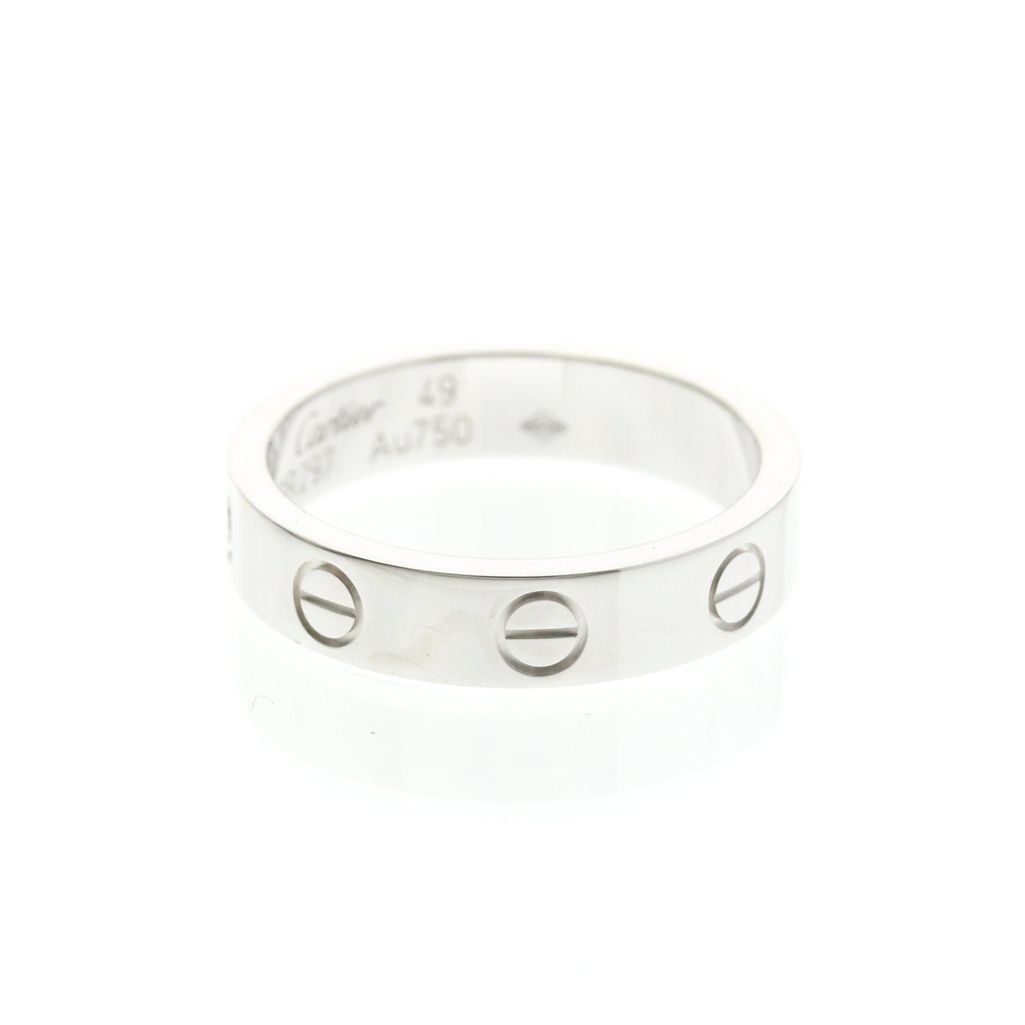 Cartier Cartier Mini Love Ring With 1 Diamond White Gold (18K) Fashion Diamond Band Ring Silver Size ONE SIZE - 2 Thumbnail