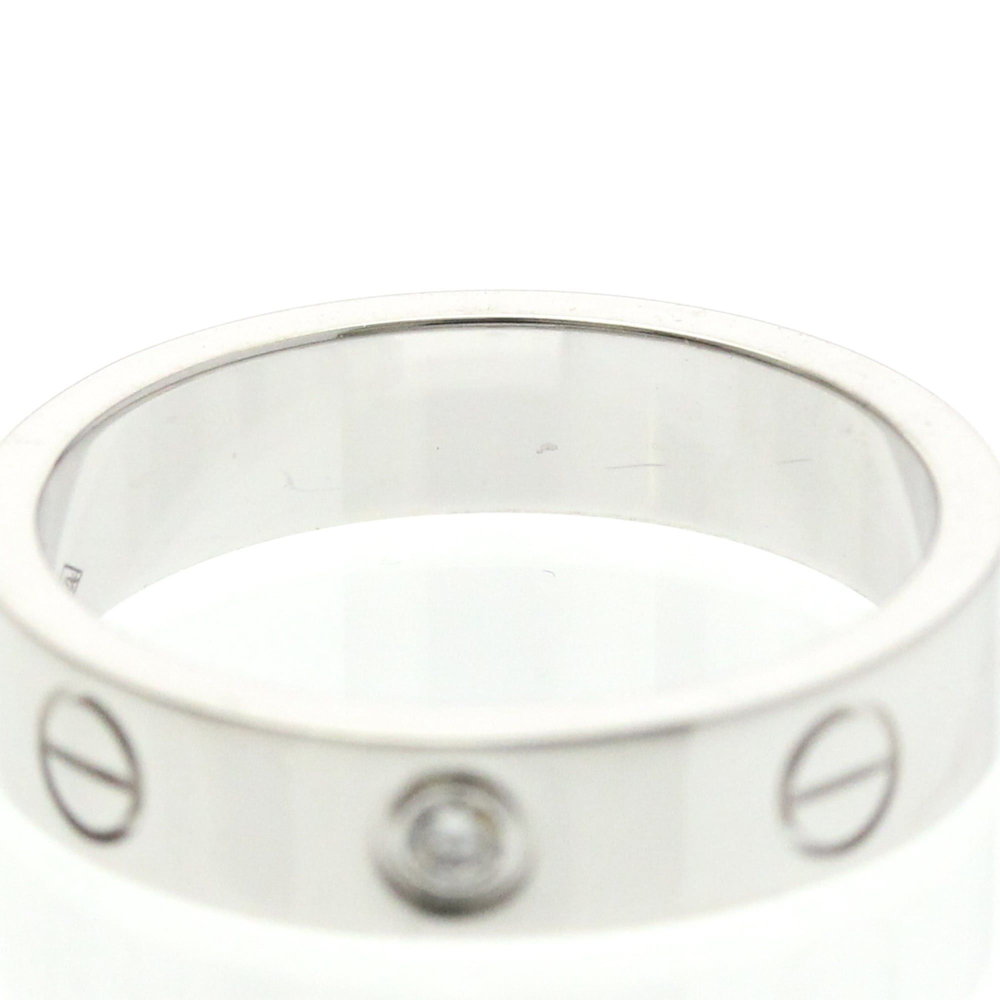 Cartier Cartier Mini Love Ring With 1 Diamond White Gold (18K) Fashion Diamond Band Ring Silver Size ONE SIZE - 5 Thumbnail