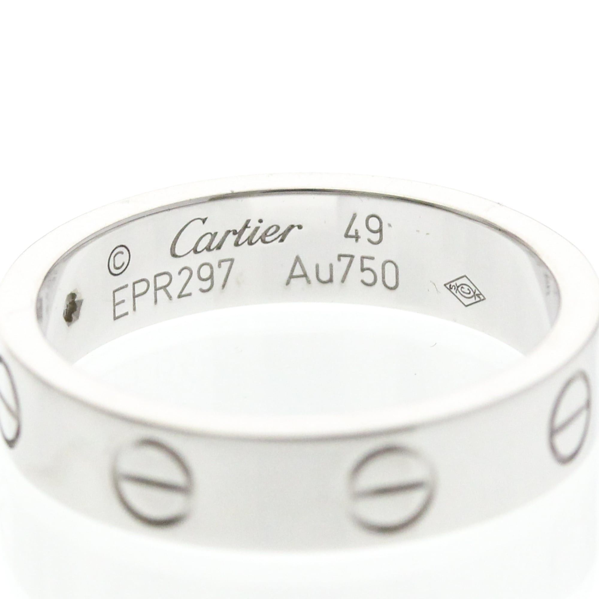 Cartier Cartier Mini Love Ring With 1 Diamond White Gold (18K) Fashion Diamond Band Ring Silver Size ONE SIZE - 6 Thumbnail
