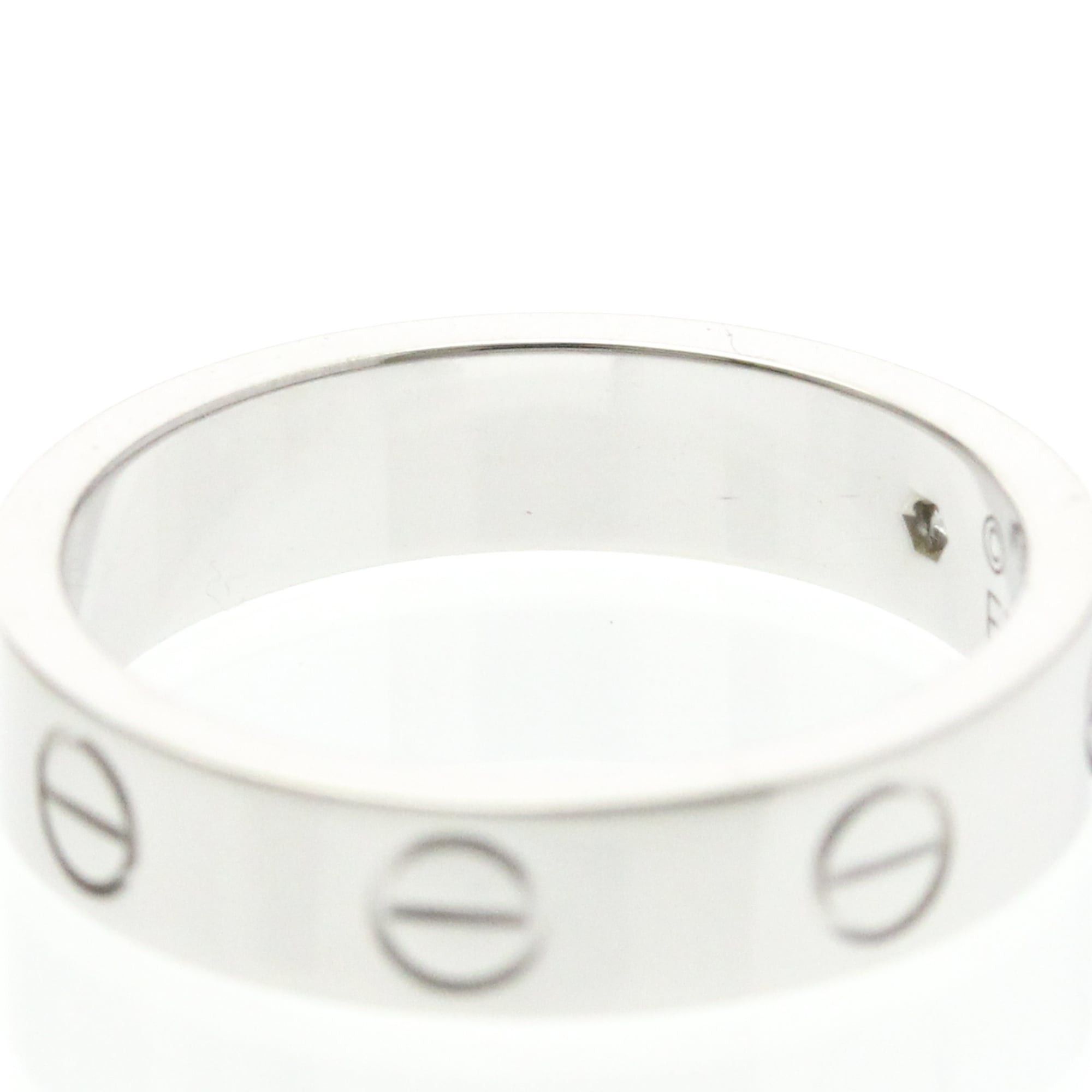Cartier Cartier Mini Love Ring With 1 Diamond White Gold (18K) Fashion Diamond Band Ring Silver Size ONE SIZE - 7 Thumbnail