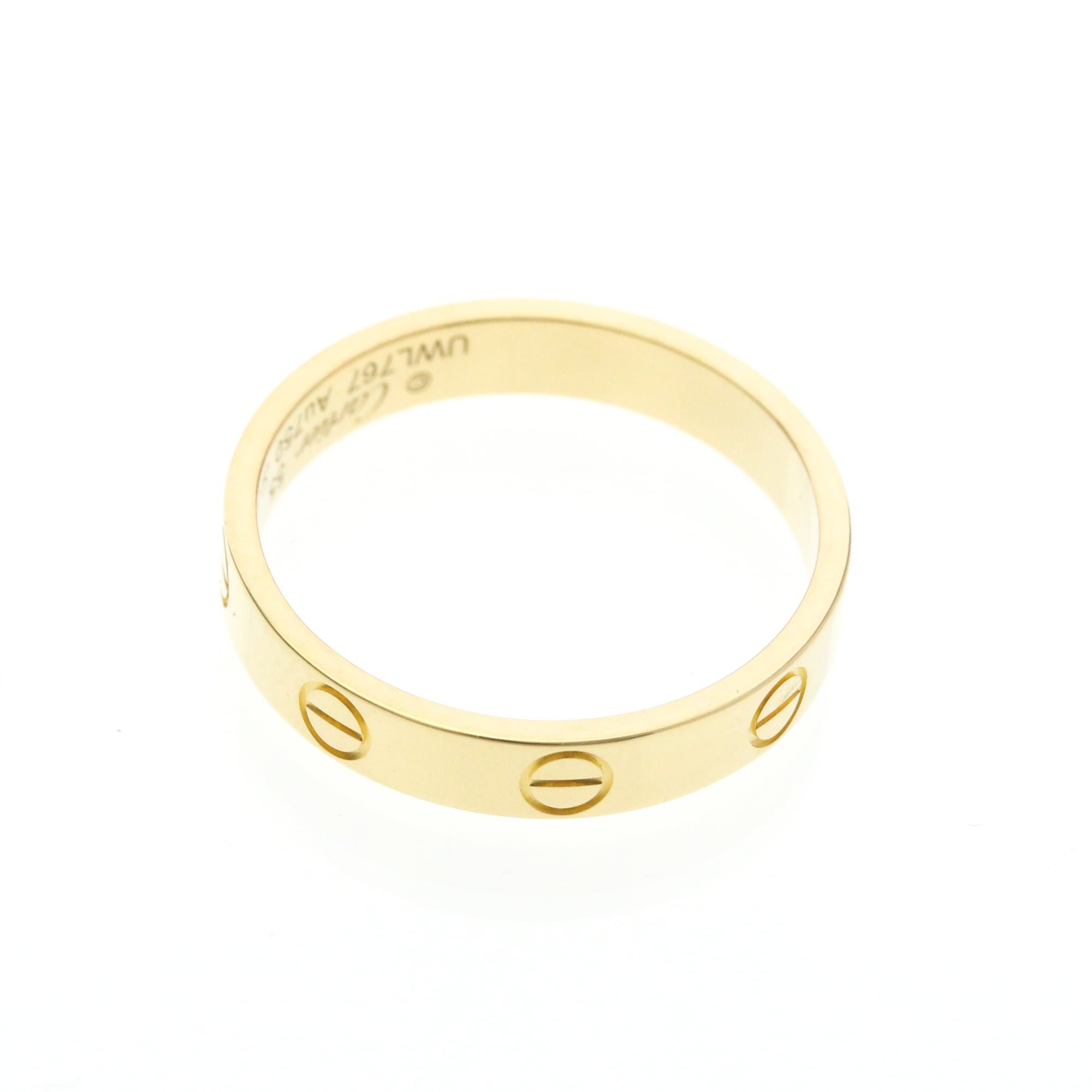 Cartier Cartier Mini Love Ring Yellow Gold (18K) Fashion No Stone Band Ring Gold Size ONE SIZE - 9 Thumbnail