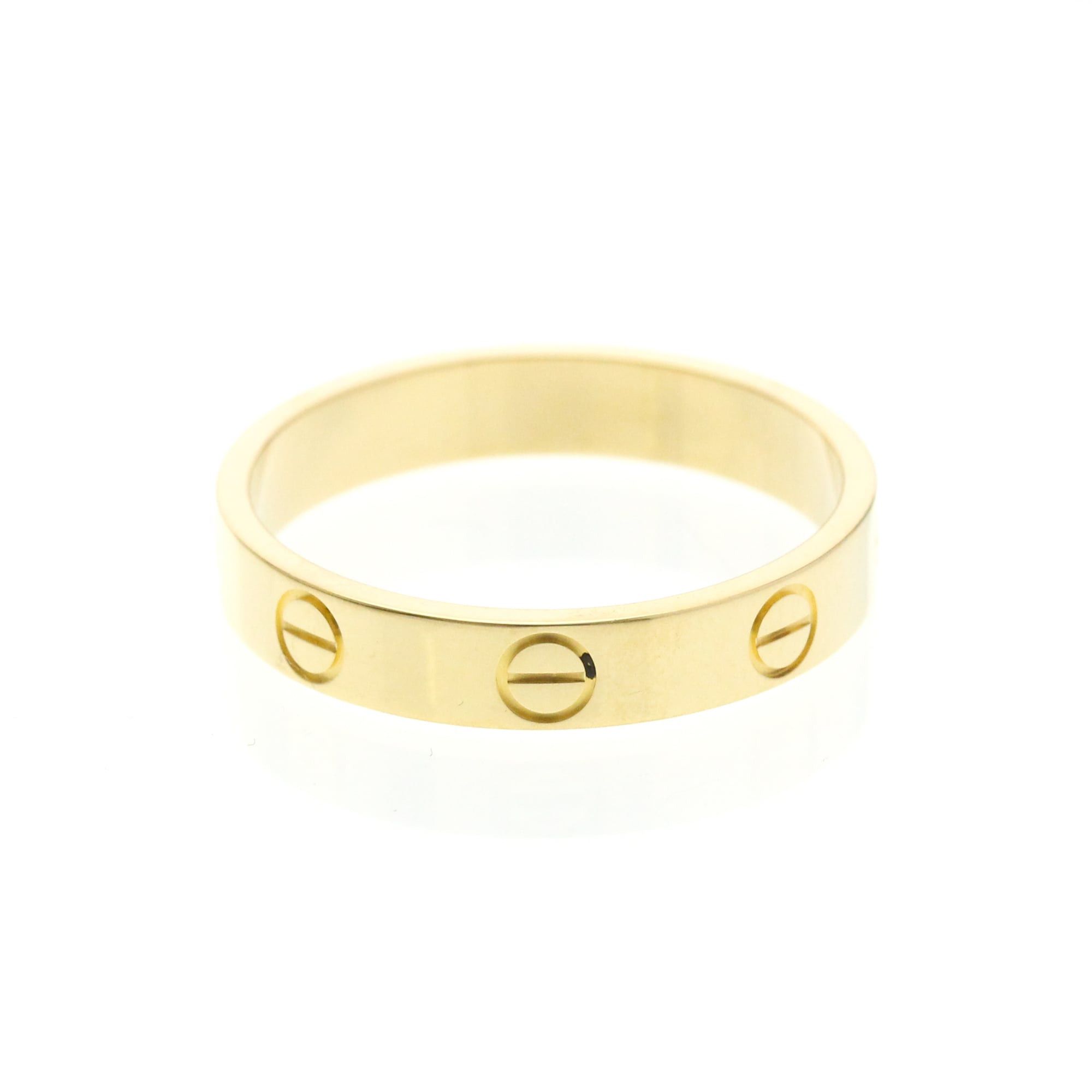 Cartier Cartier Mini Love Ring Yellow Gold (18K) Fashion No Stone Band Ring Gold Size ONE SIZE - 3 Thumbnail