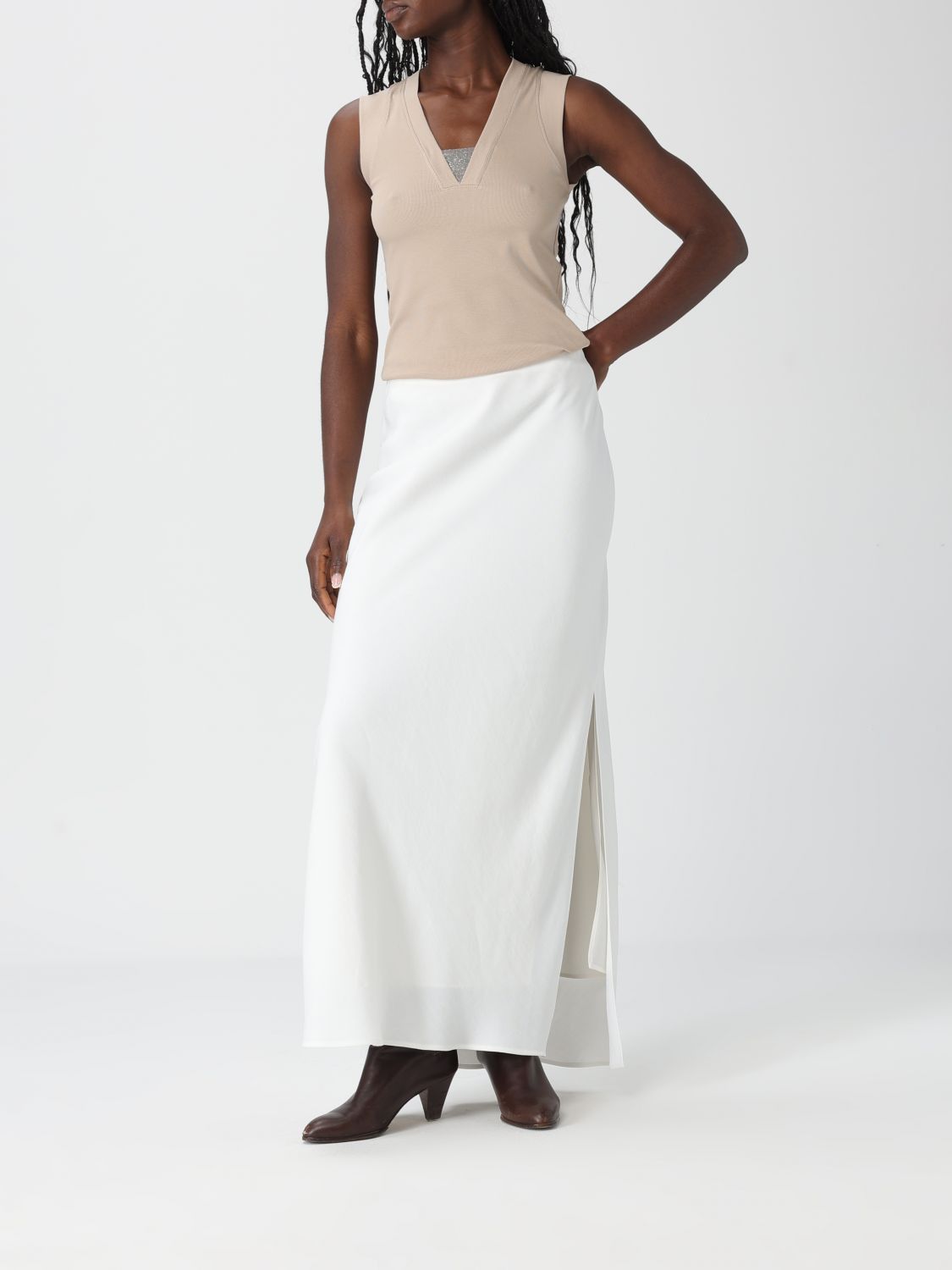 Brunello Cucinelli Brunello Cucinelli Skirt Woman White Size 32" / US 10 / IT 46 - 2 Thumbnail