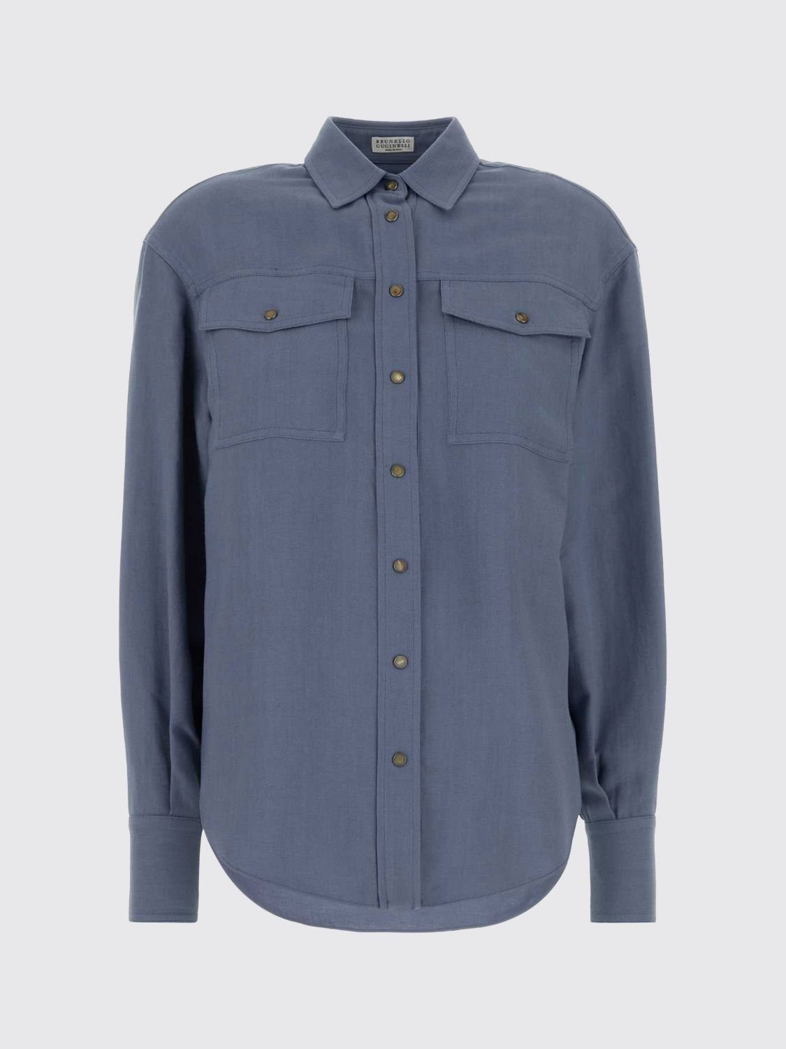 Brunello Cucinelli Brunello Cucinelli Shirt Woman Blue Size L / US 10 / IT 46 - 2 Thumbnail