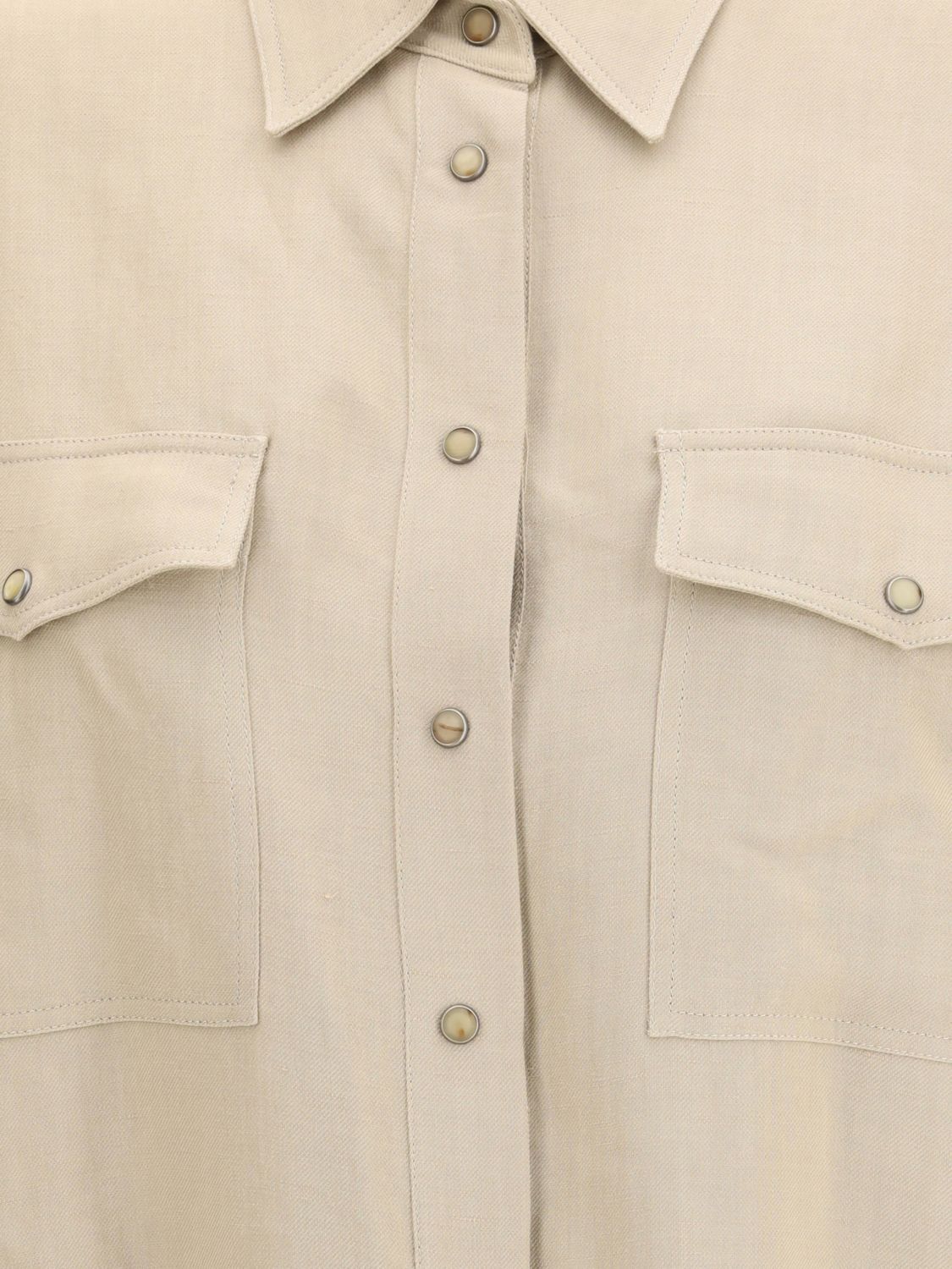 Brunello Cucinelli Brunello Cucinelli Shirt Woman Beige Size L / US 10 / IT 46 - 4 Thumbnail
