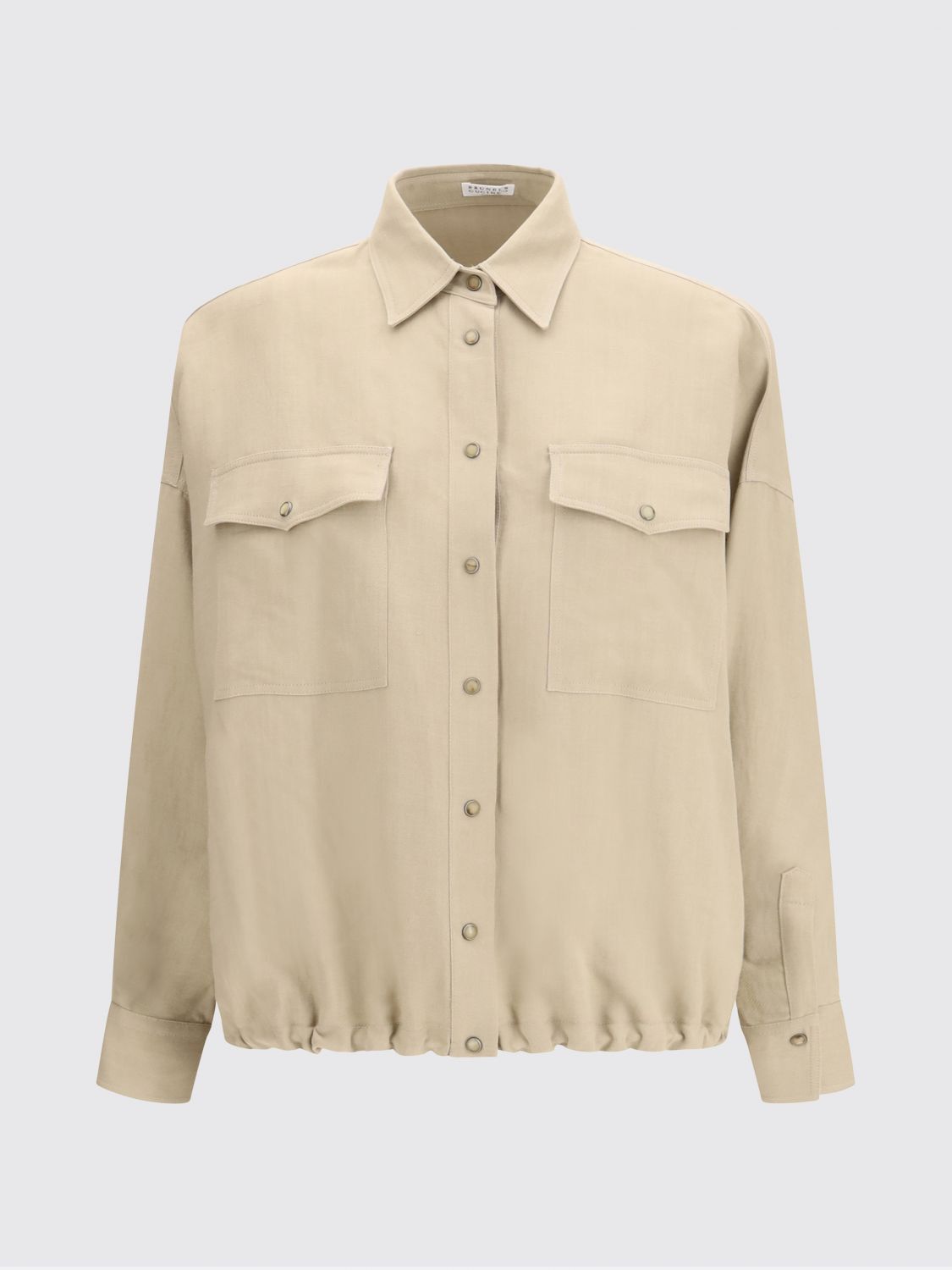 Brunello Cucinelli Brunello Cucinelli Shirt Woman Beige Size XL / US 12-14 / IT 48-50 - 2 Thumbnail