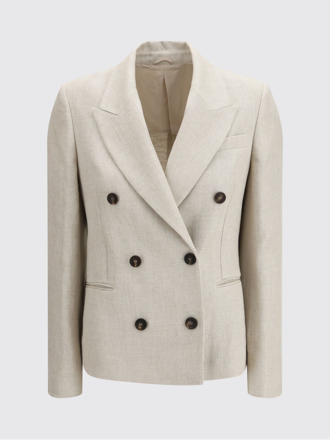 Brunello Cucinelli Brunello Cucinelli Jacket Woman Beige Size S / US 4 / IT 40 - 2 Thumbnail