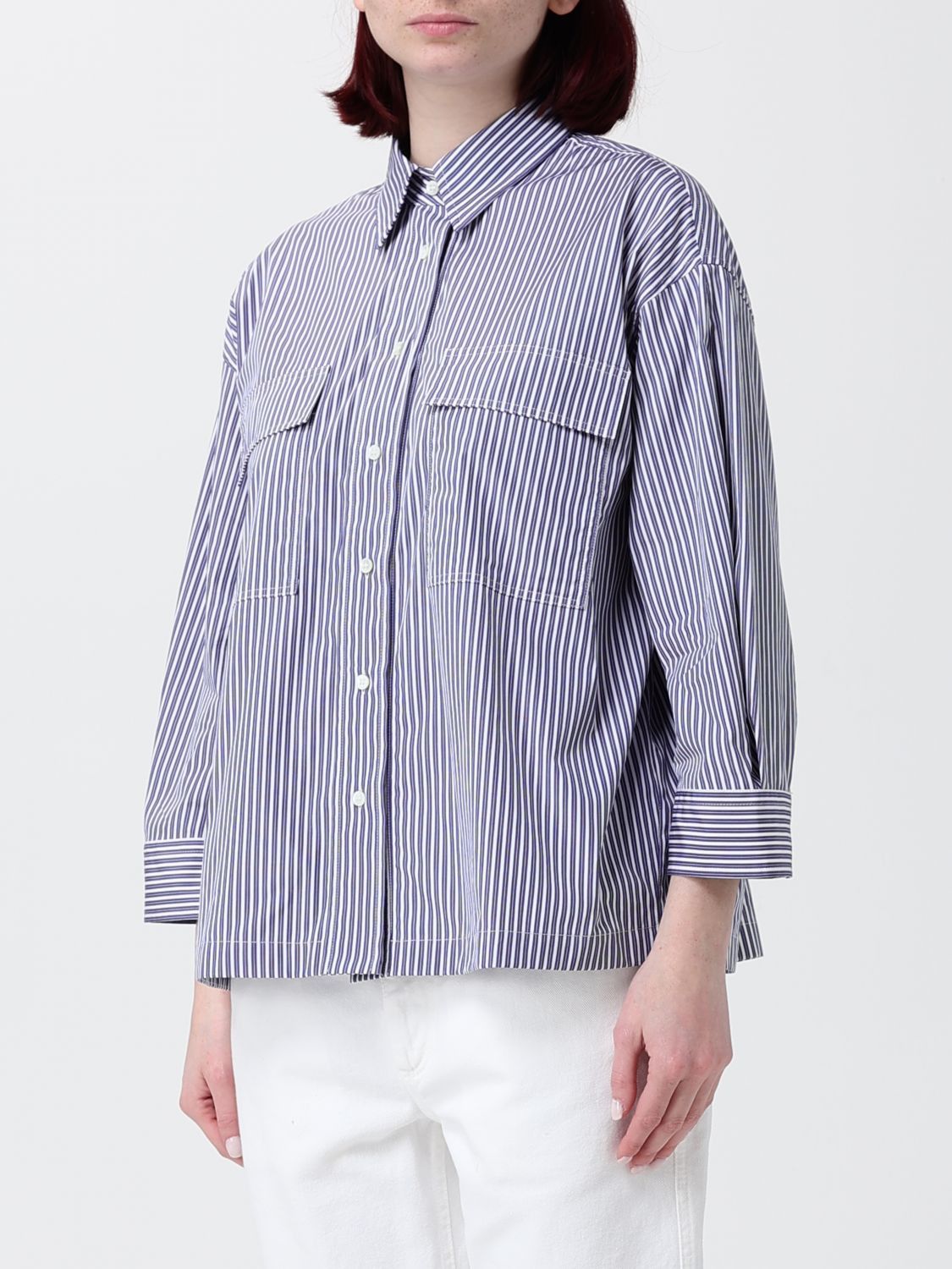 Brunello Cucinelli Brunello Cucinelli Shirt Woman Blue Size S / US 4 / IT 40 - 4 Thumbnail