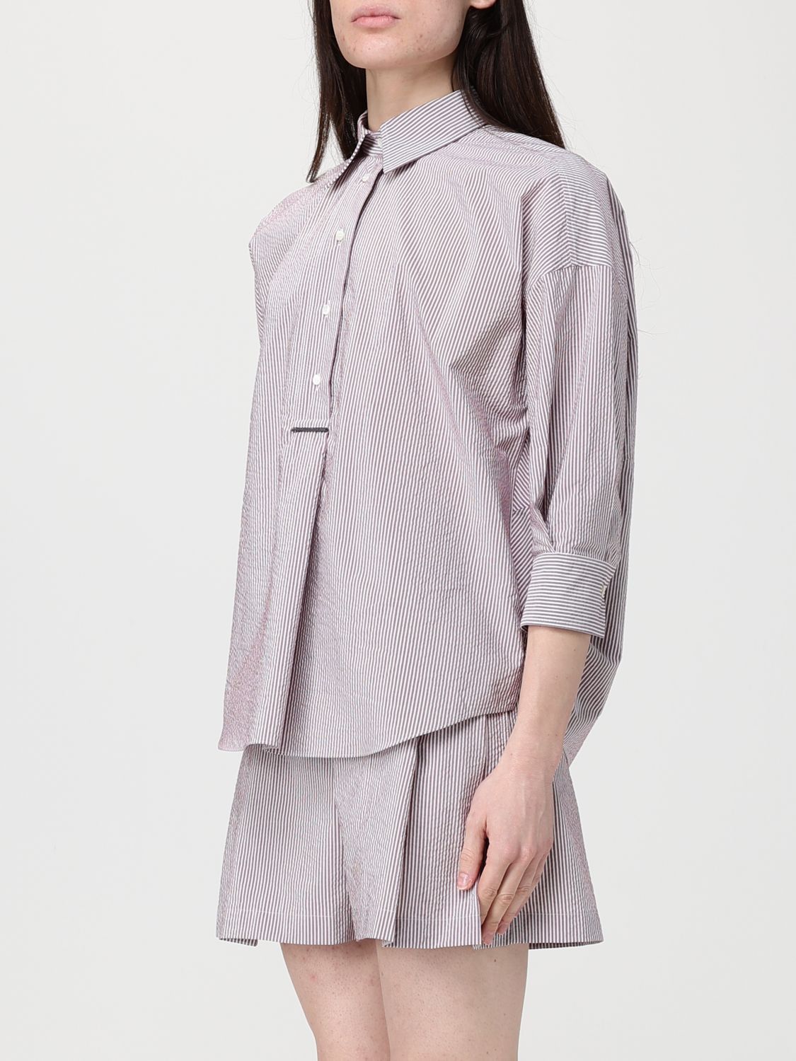 Brunello Cucinelli Brunello Cucinelli Shirt Woman Burgundy Size L / US 10 / IT 46 - 4 Thumbnail